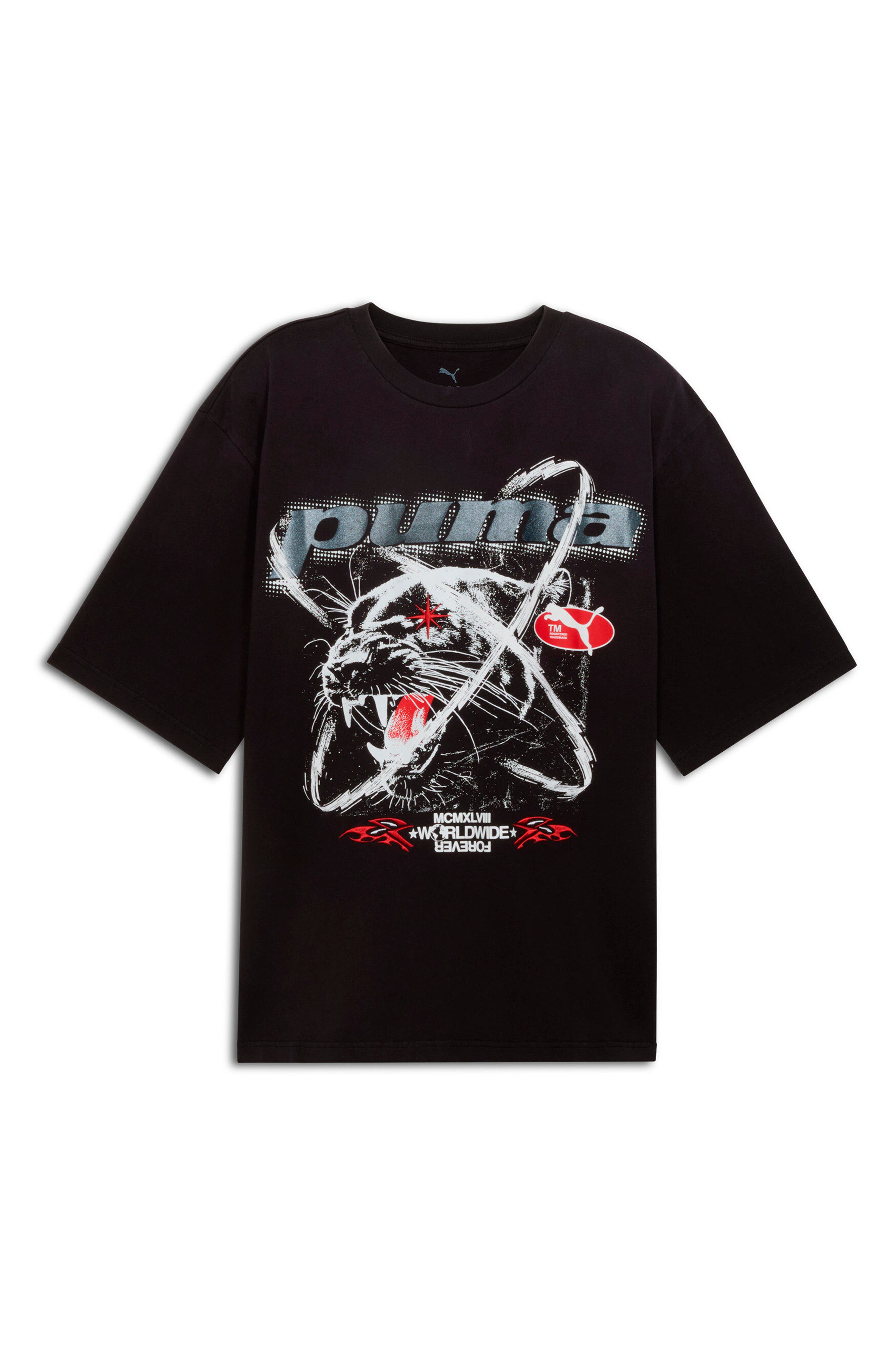 PUMA Tech-X Washed Cotton T-Shirt in Puma Black at Nordstrom - 4