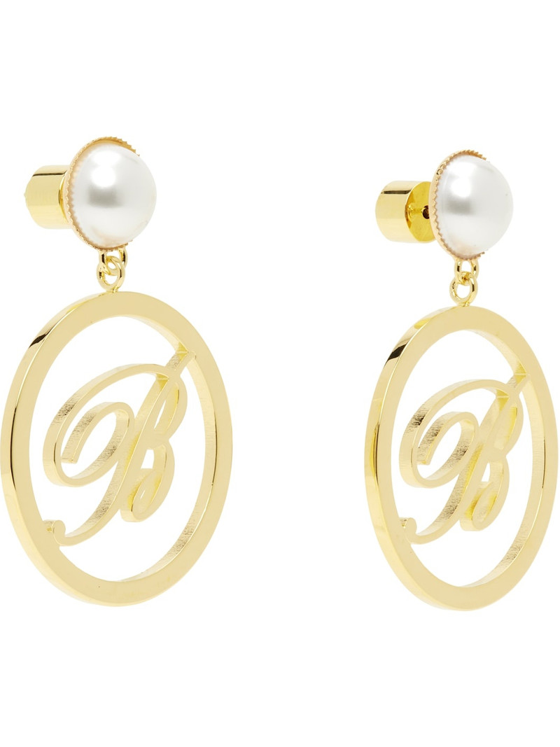 Blumarine Gold Faux-Pearl Earrings outlook