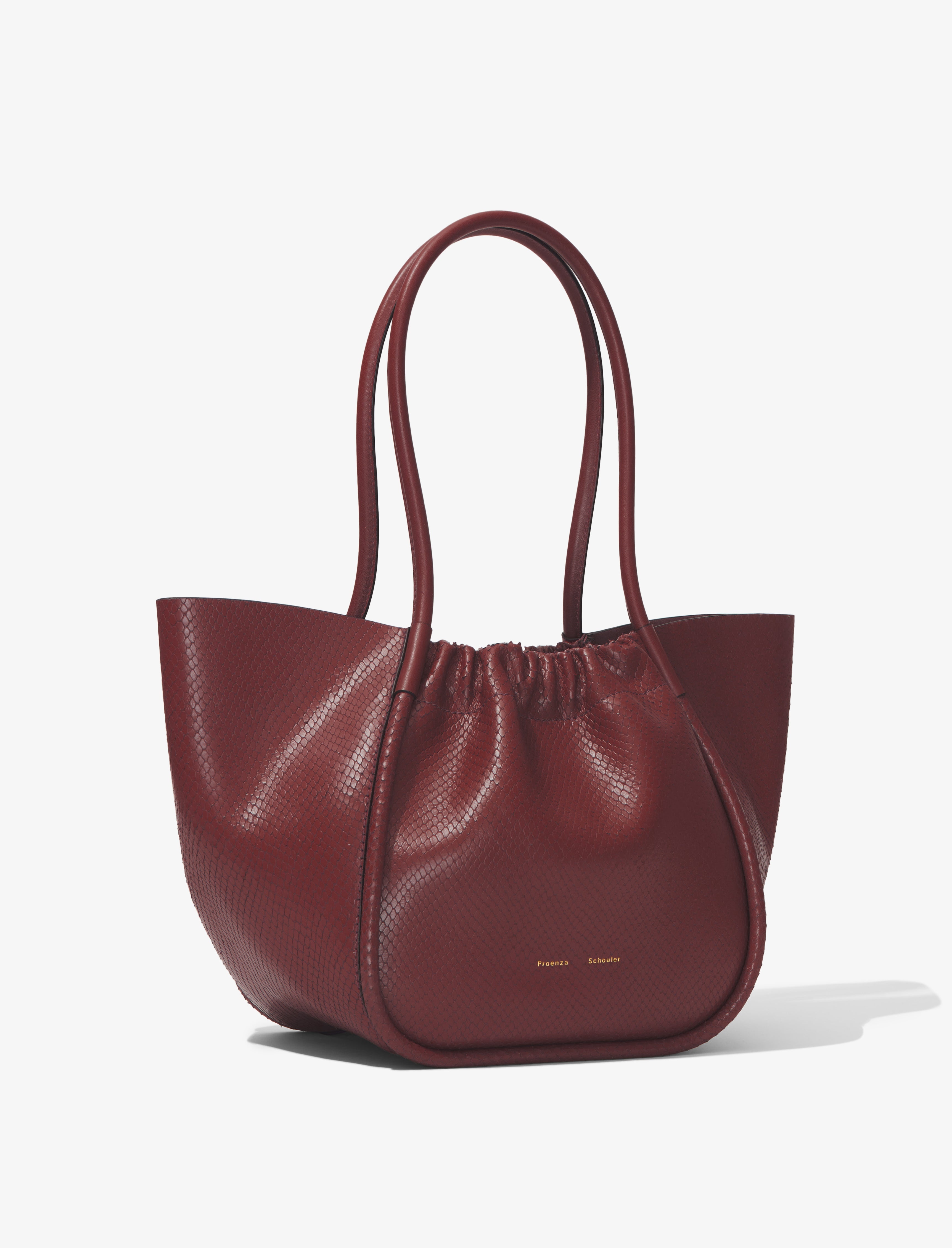 Carved Python Large Ruched Tote - 3