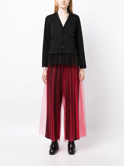 Noir Kei Ninomiya elasticated-waistband mesh trousers outlook