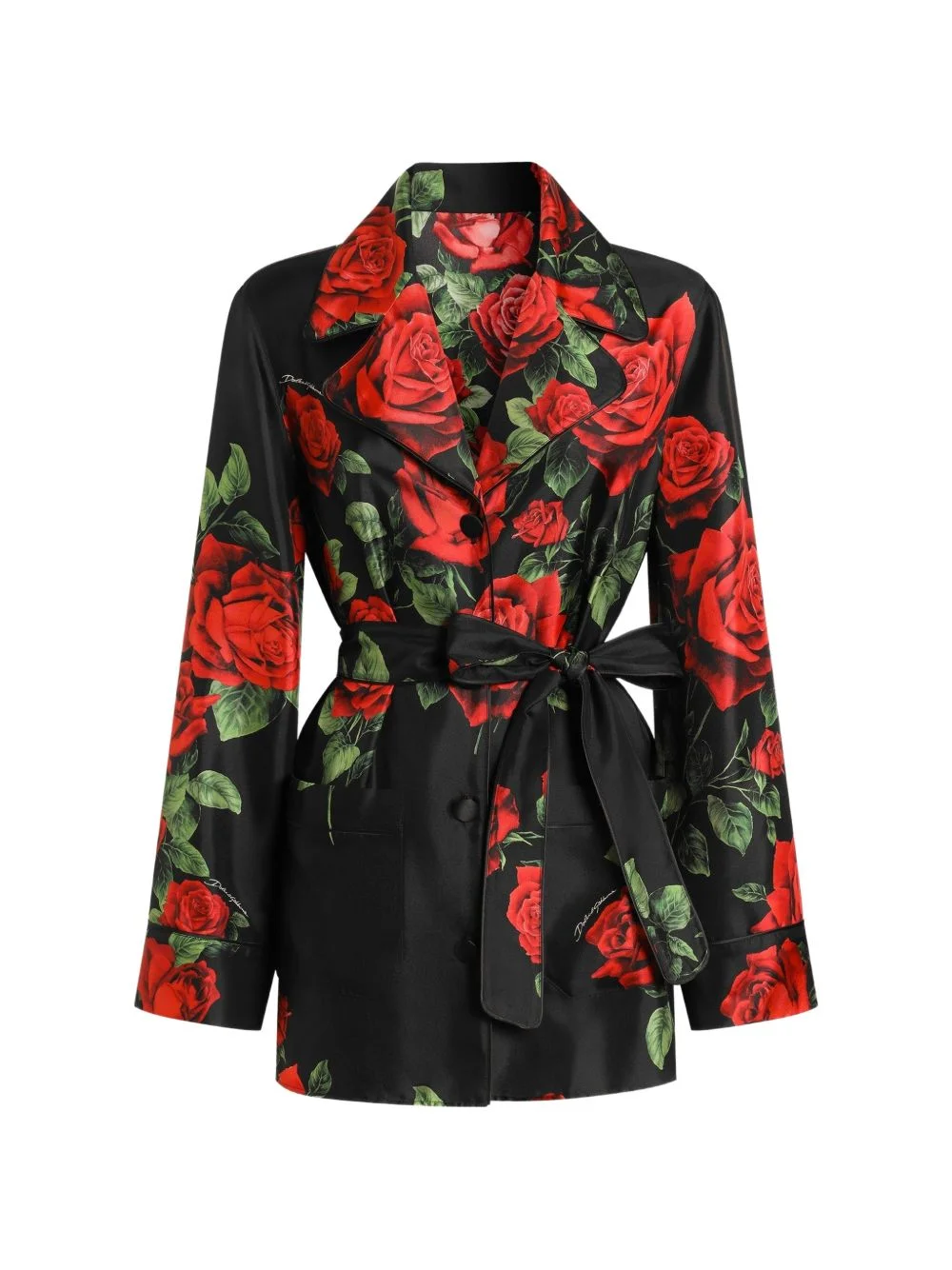 rose-print vanity twill shirt - 1
