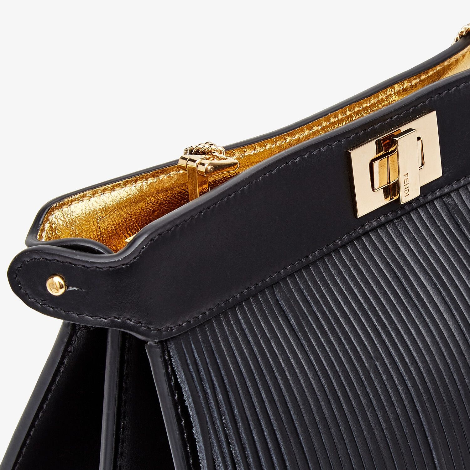 Black leather bag with fringes - 6