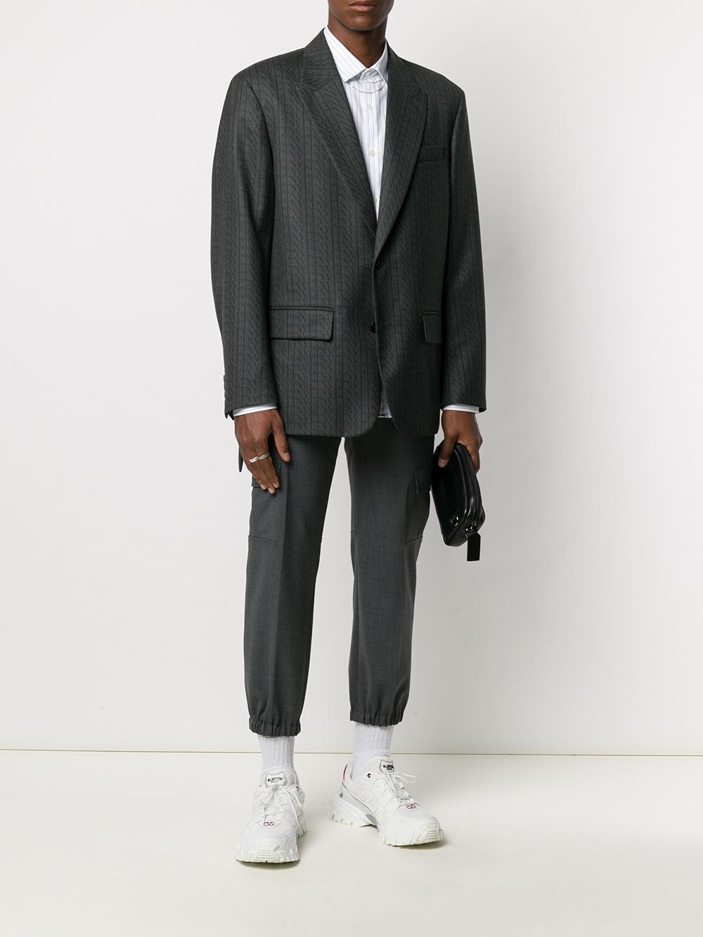 VLTN print single-breasted blazer - 2