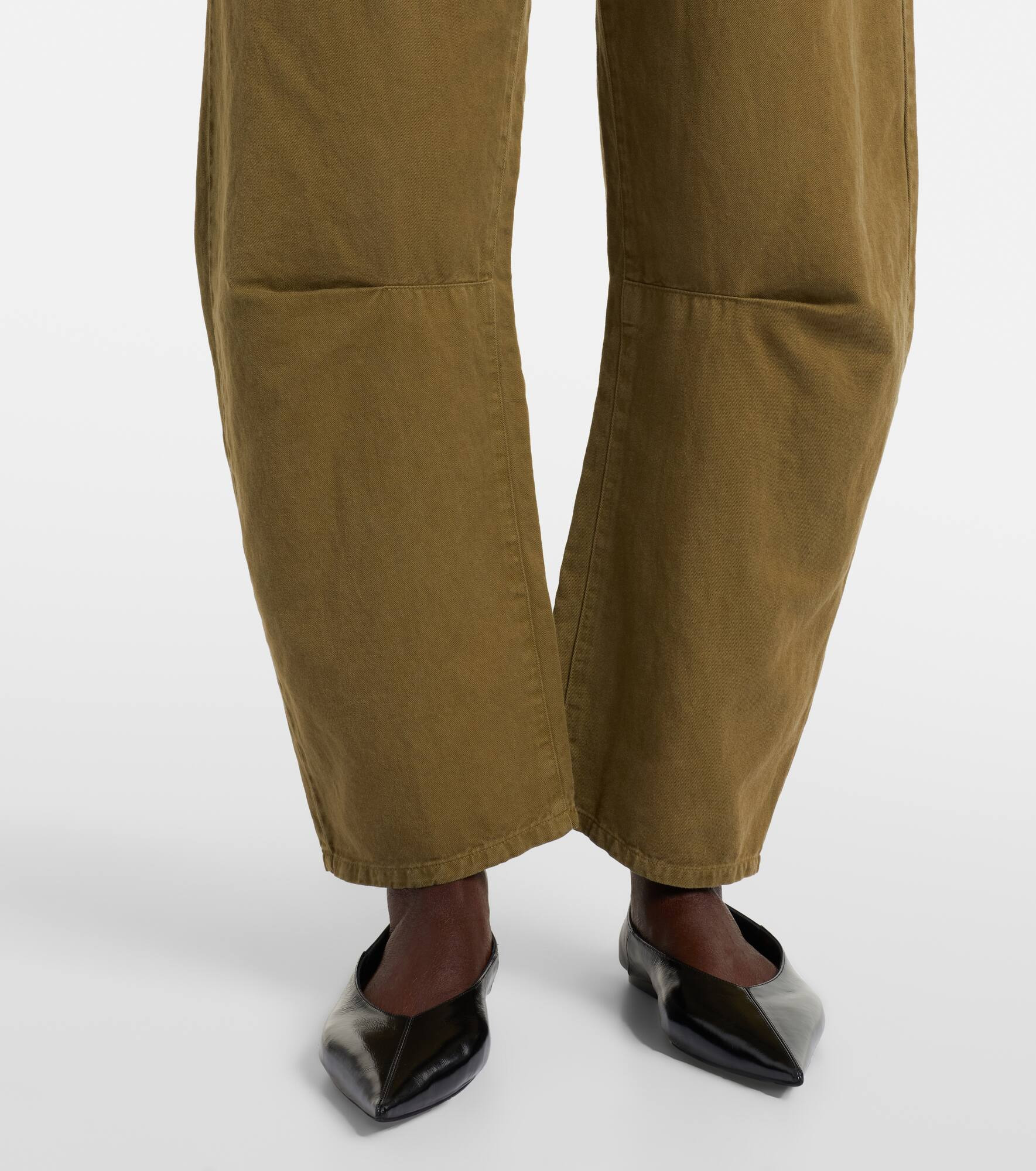 Shon cotton and linen barrel-leg pants - 5