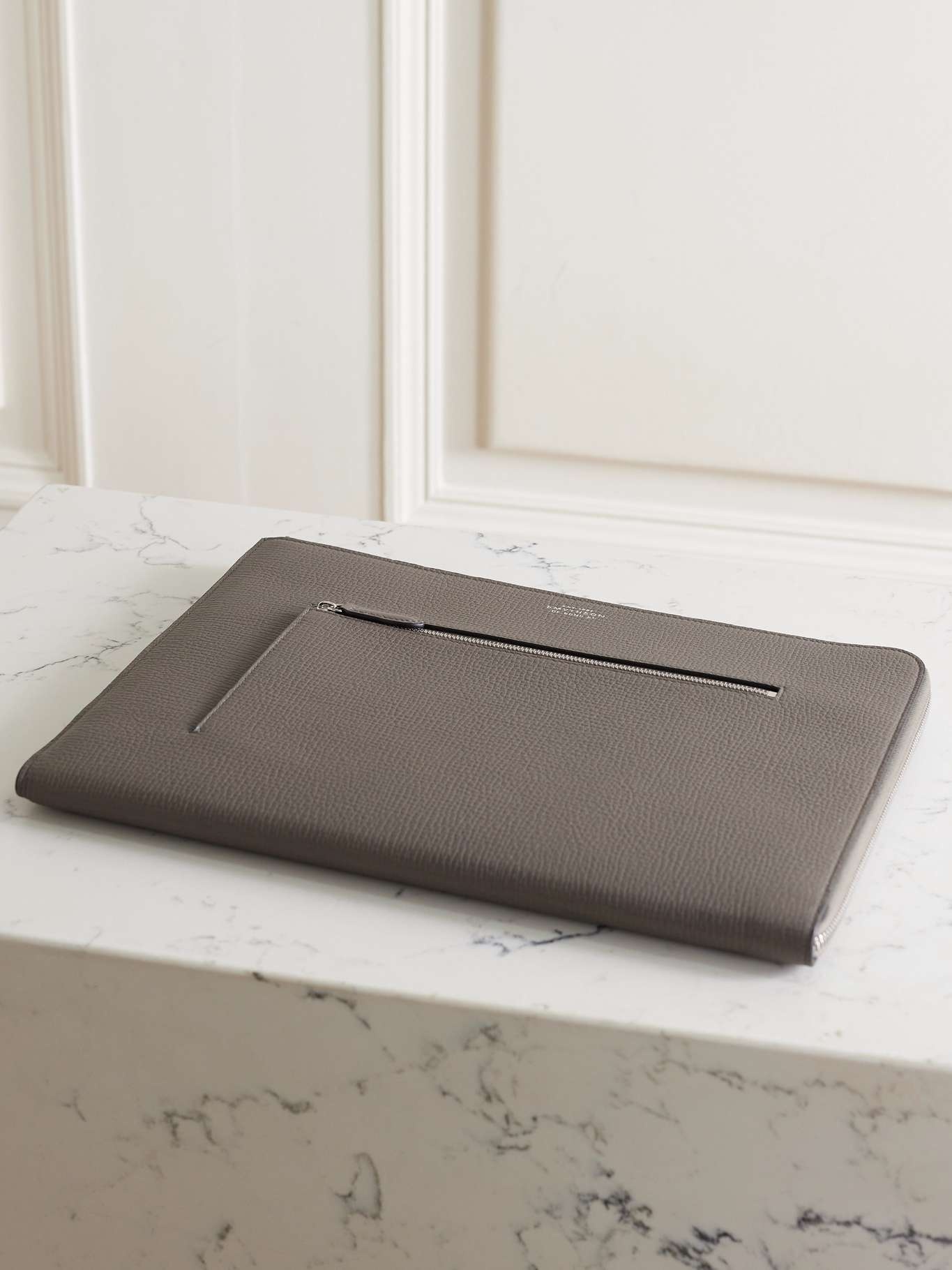 Small Ludlow textured-leather laptop case - 1