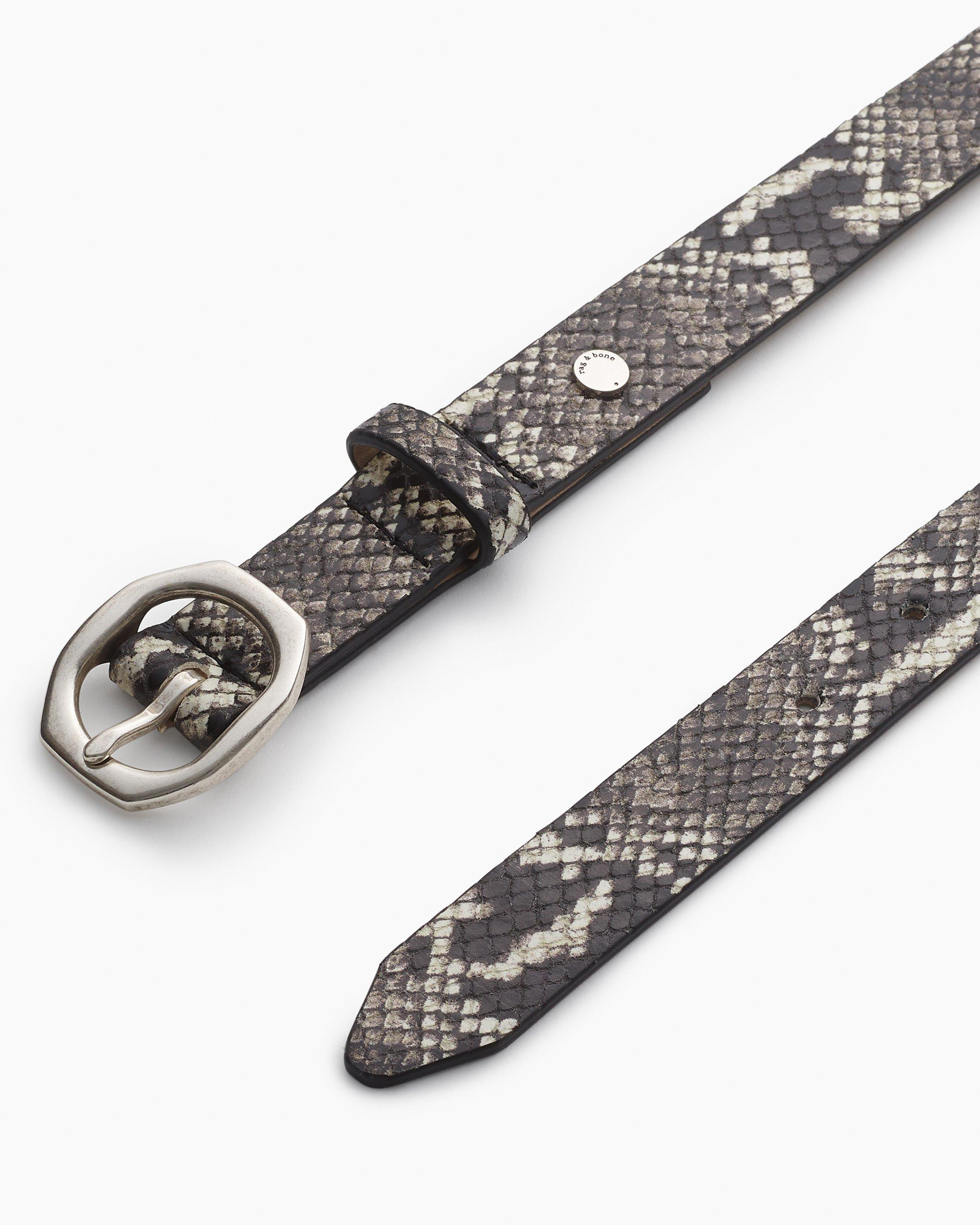 Small Audrey Leather Belt
White Snakeskin - 3