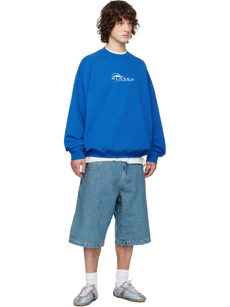 VETEMENTS Blue Biker Cross Hip-Hop Denim Shorts outlook