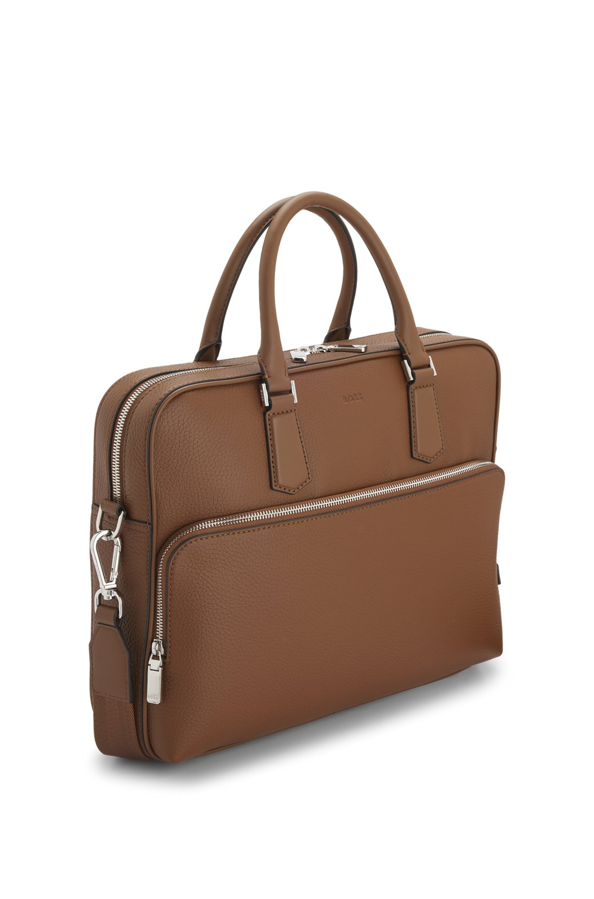 GRAINED ITALIAN-LEATHER DOCUMENT CASE WITH EMBOSSED LOGO - 5