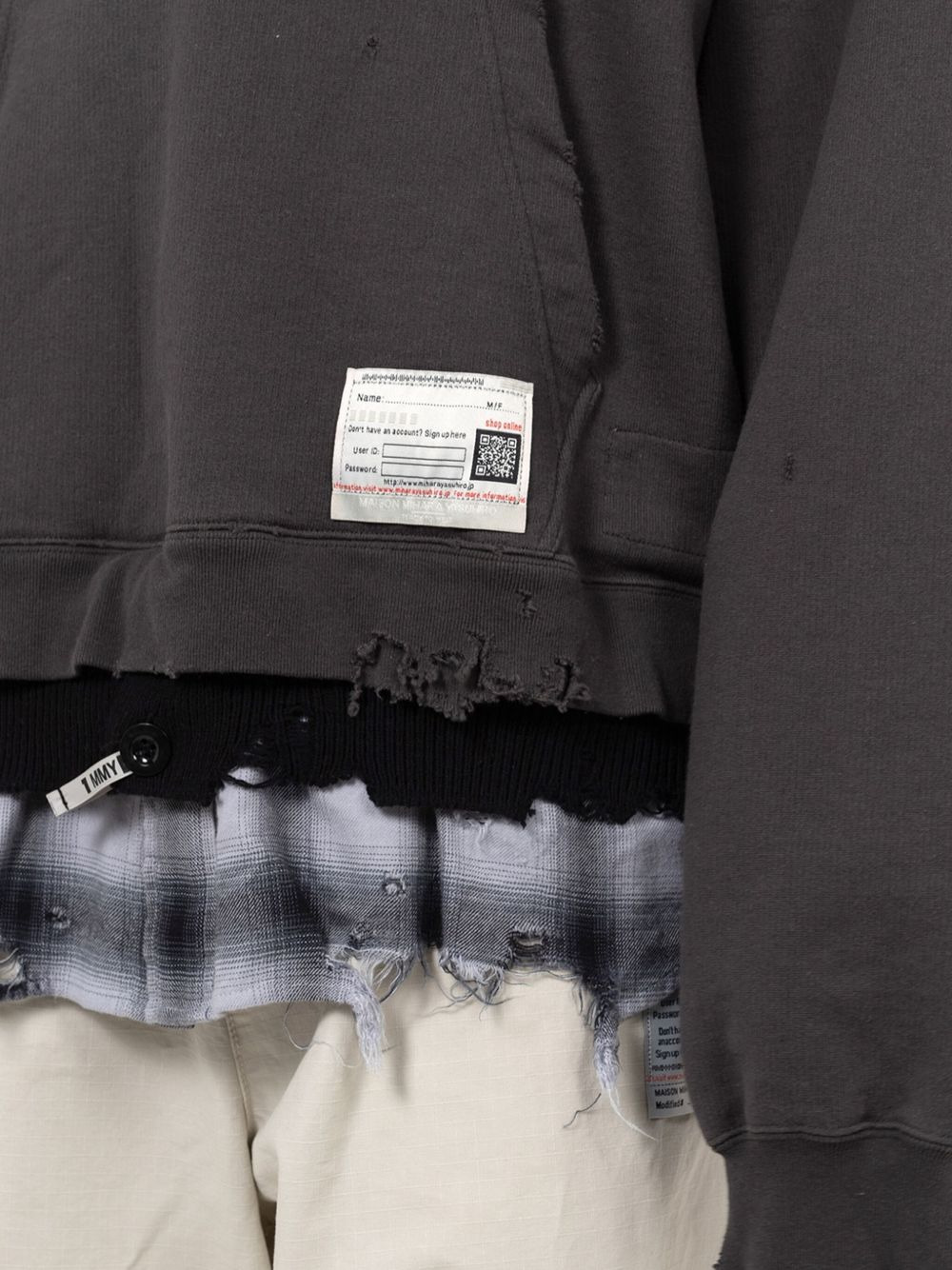 layered distressed hoodie - 5