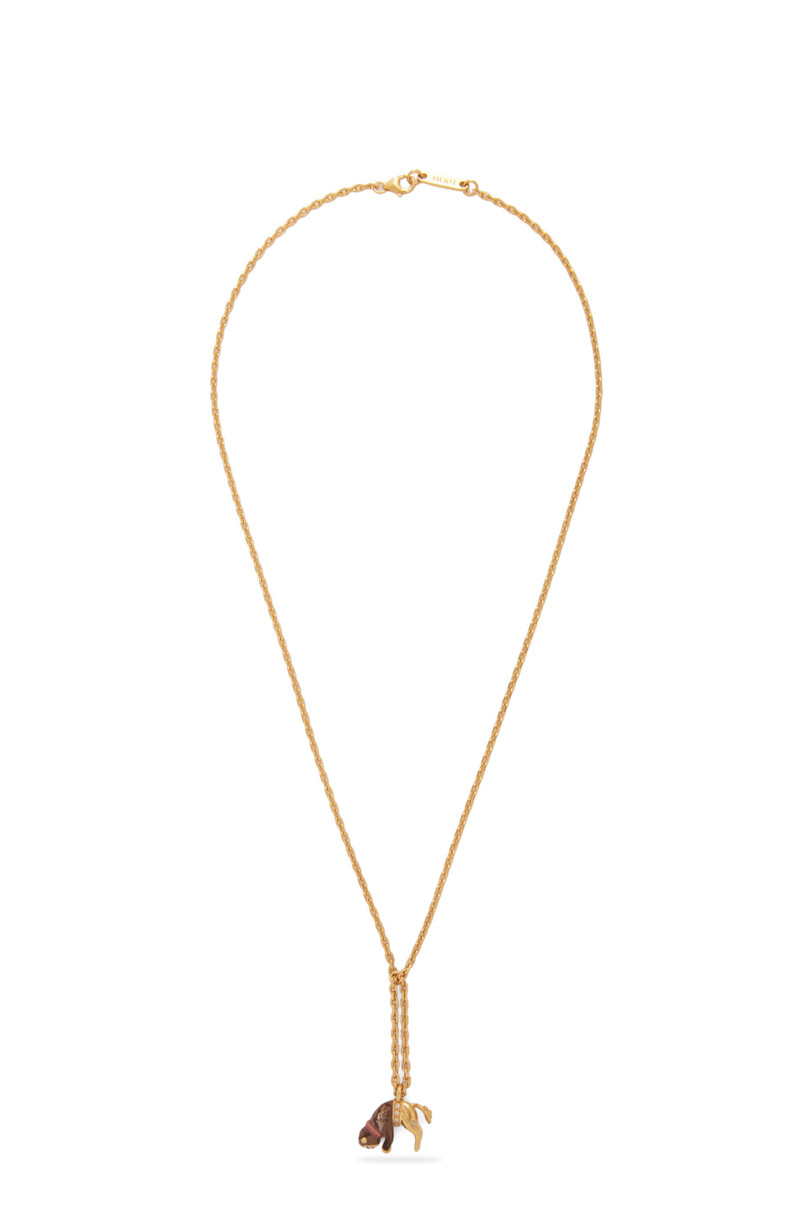 Dangling Monkey necklace in sterling silver, enamel and crystals 1