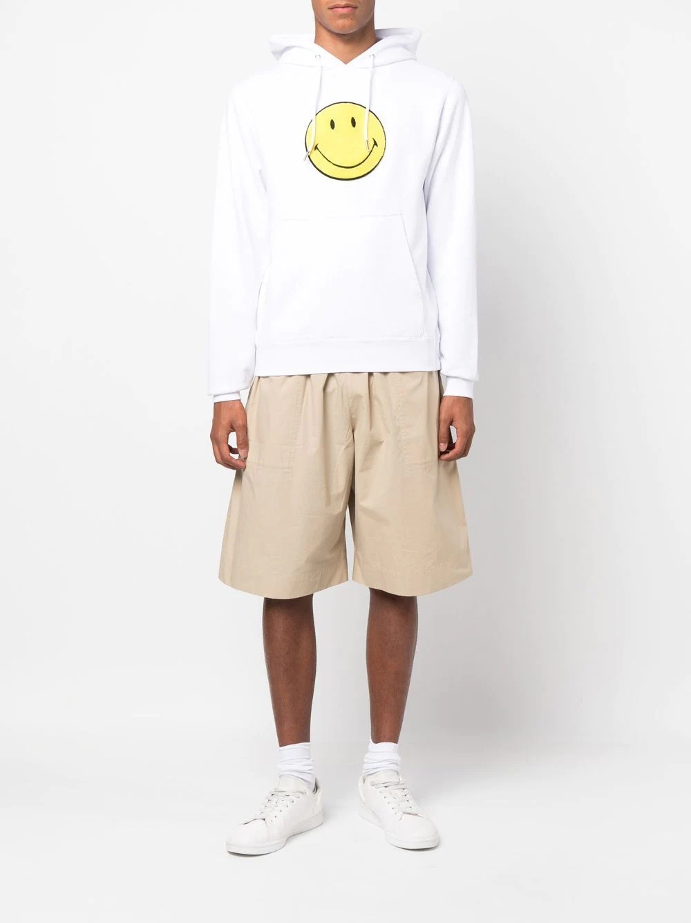 smiley-patch hoodie - 2