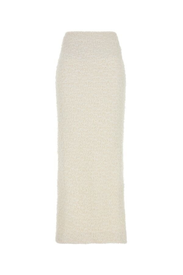 Balenciaga Women White Stretch Bouclã¨ Skirt - 1