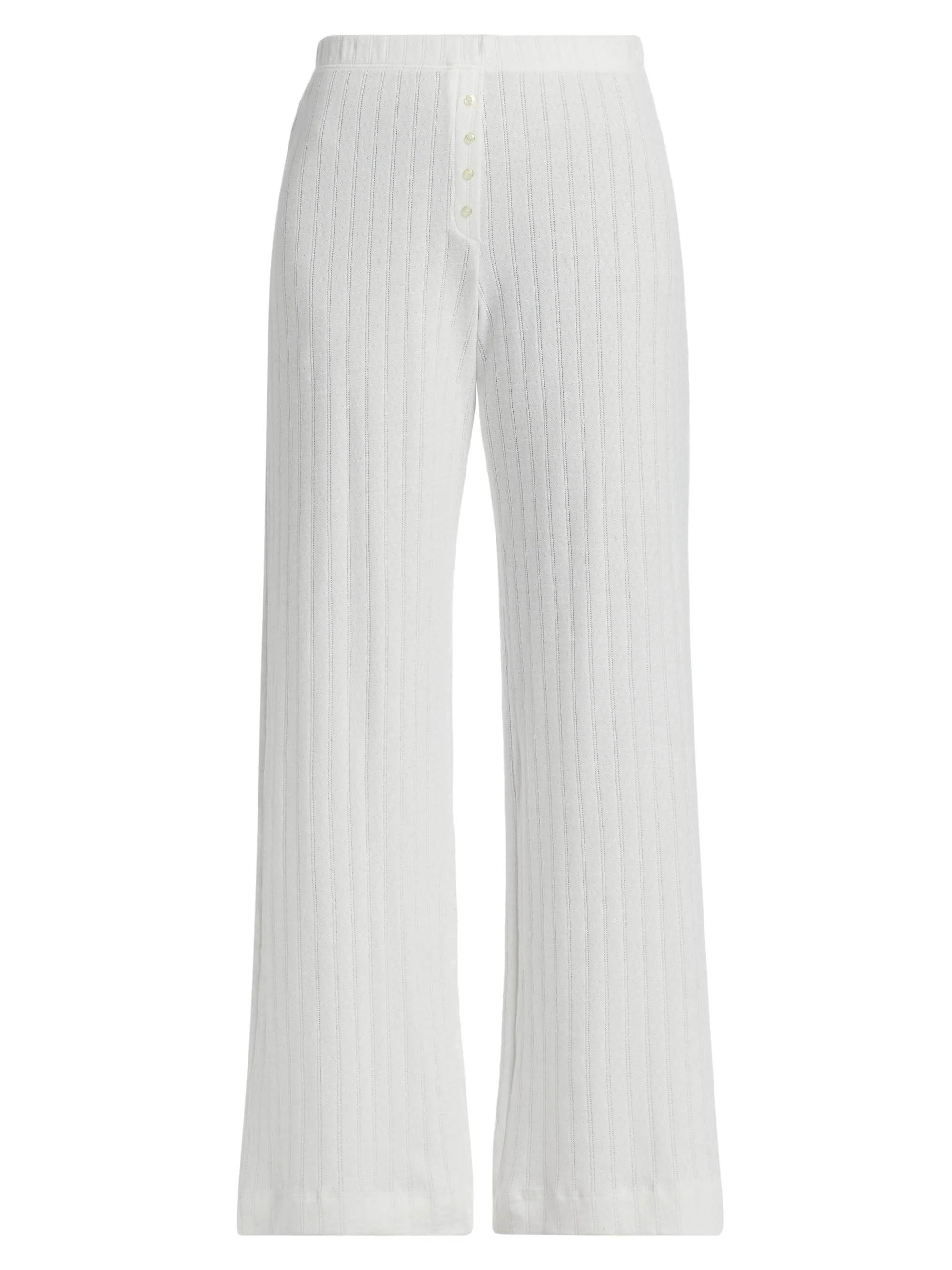Women's Boxer Rib-Knit Pants - White - 1