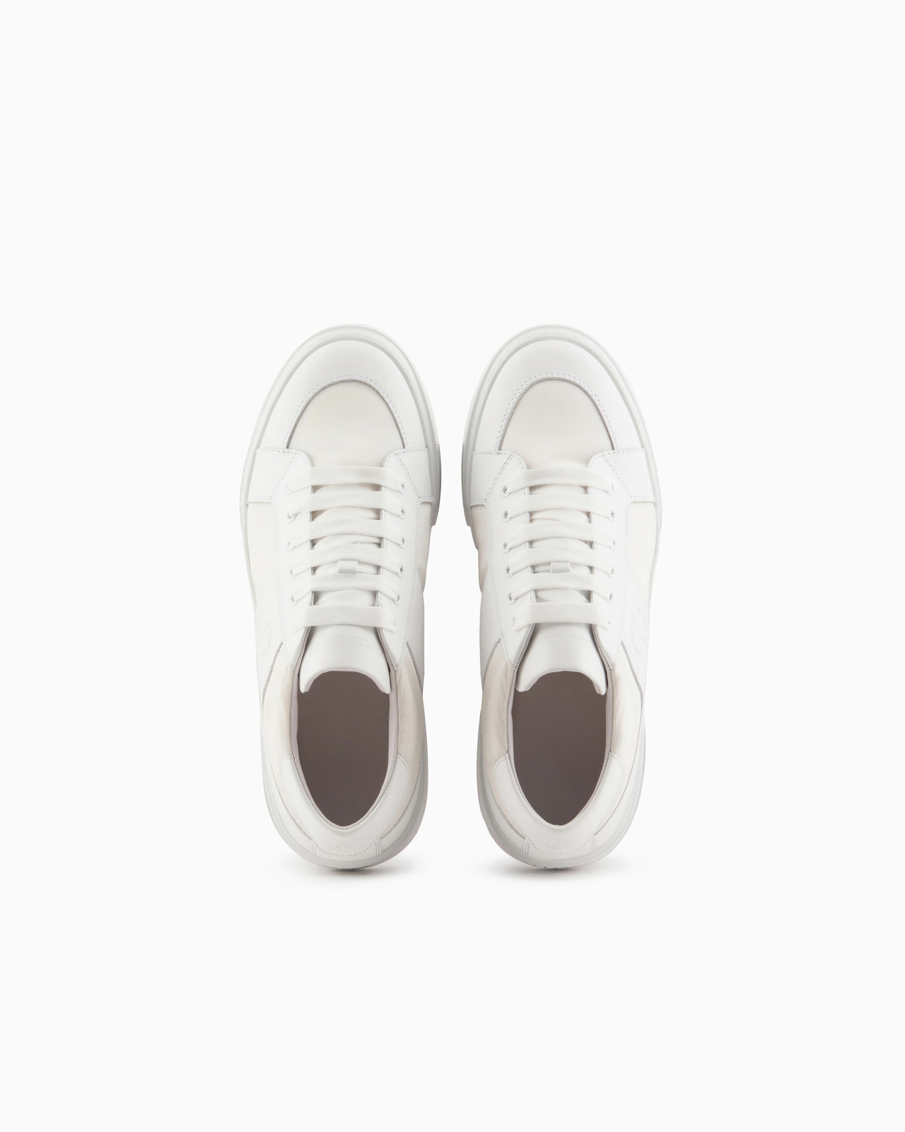 Leather and fabric sneakers - 3