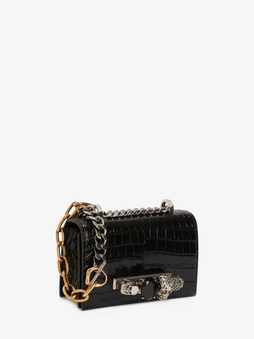 Women's Mini Jewelled Satchel in Black - 2