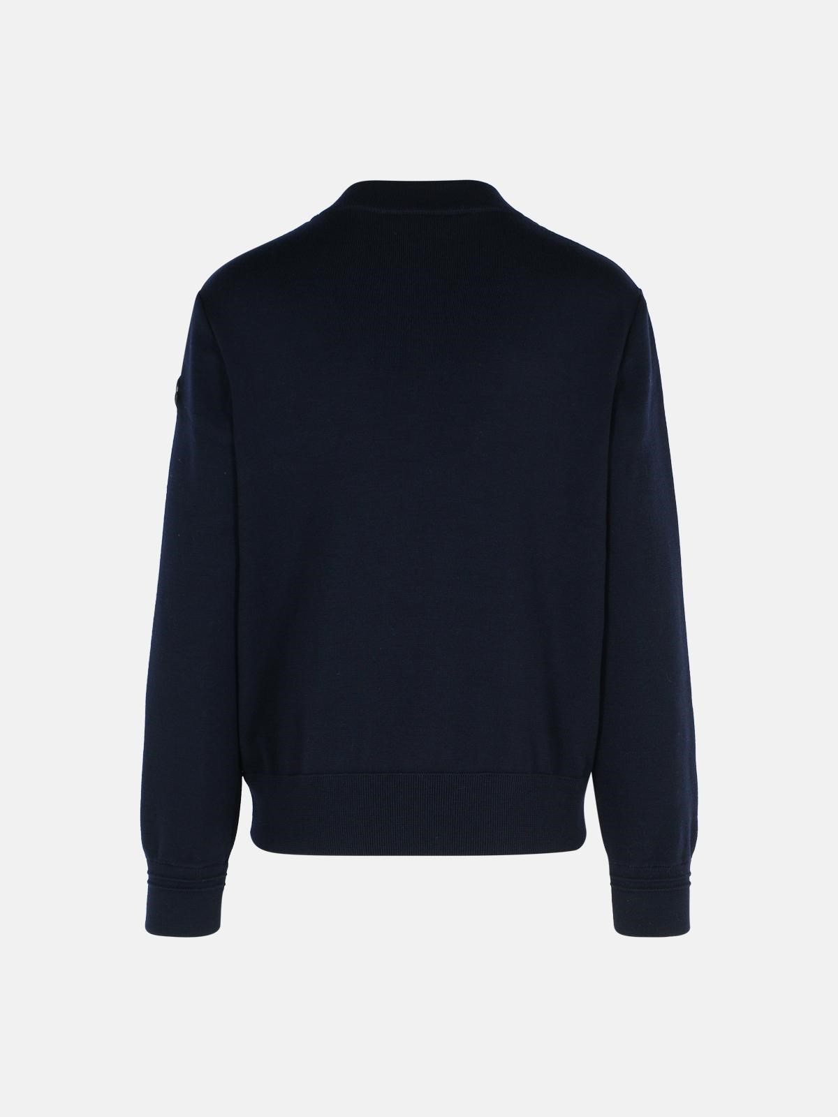 NAVY VIRGIN WOOL SWEATER - 3