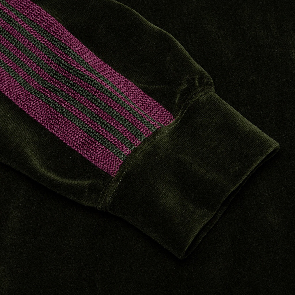 NEEDLES VELOUR TRACK HOODIE - GREEN - 3
