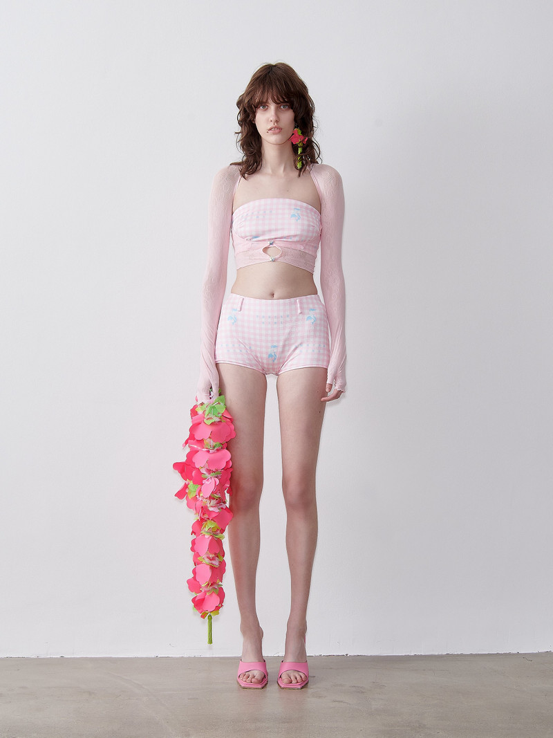POSTER GIRL JUDI BIKINI TOP PINK GINGHAM outlook