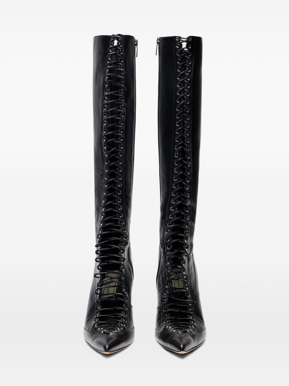 lace-up pointed-toe boots - 4