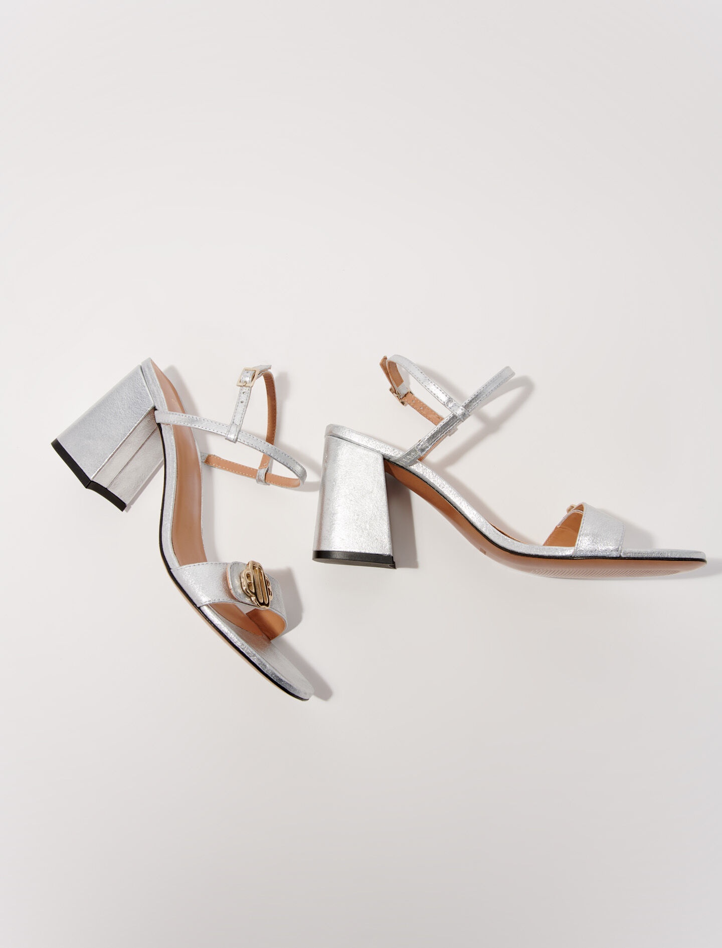 Metallic leather sandals - 7