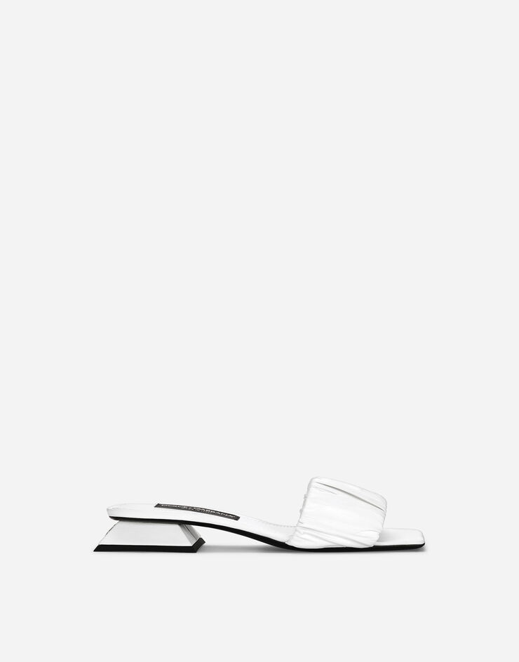 Gathered nappa leather slides - 1