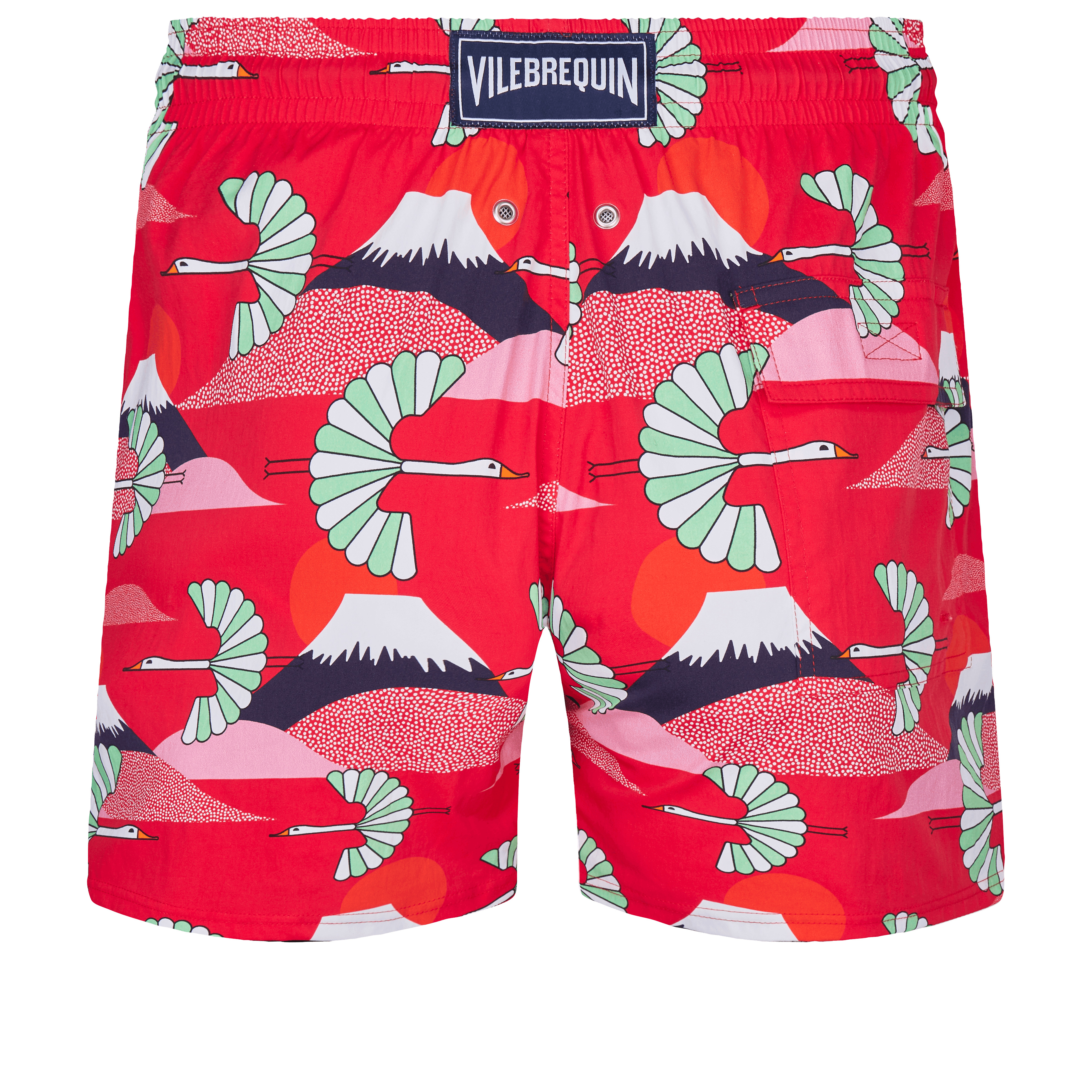 Men Stretch Swim Trunks Japan Birds - 2