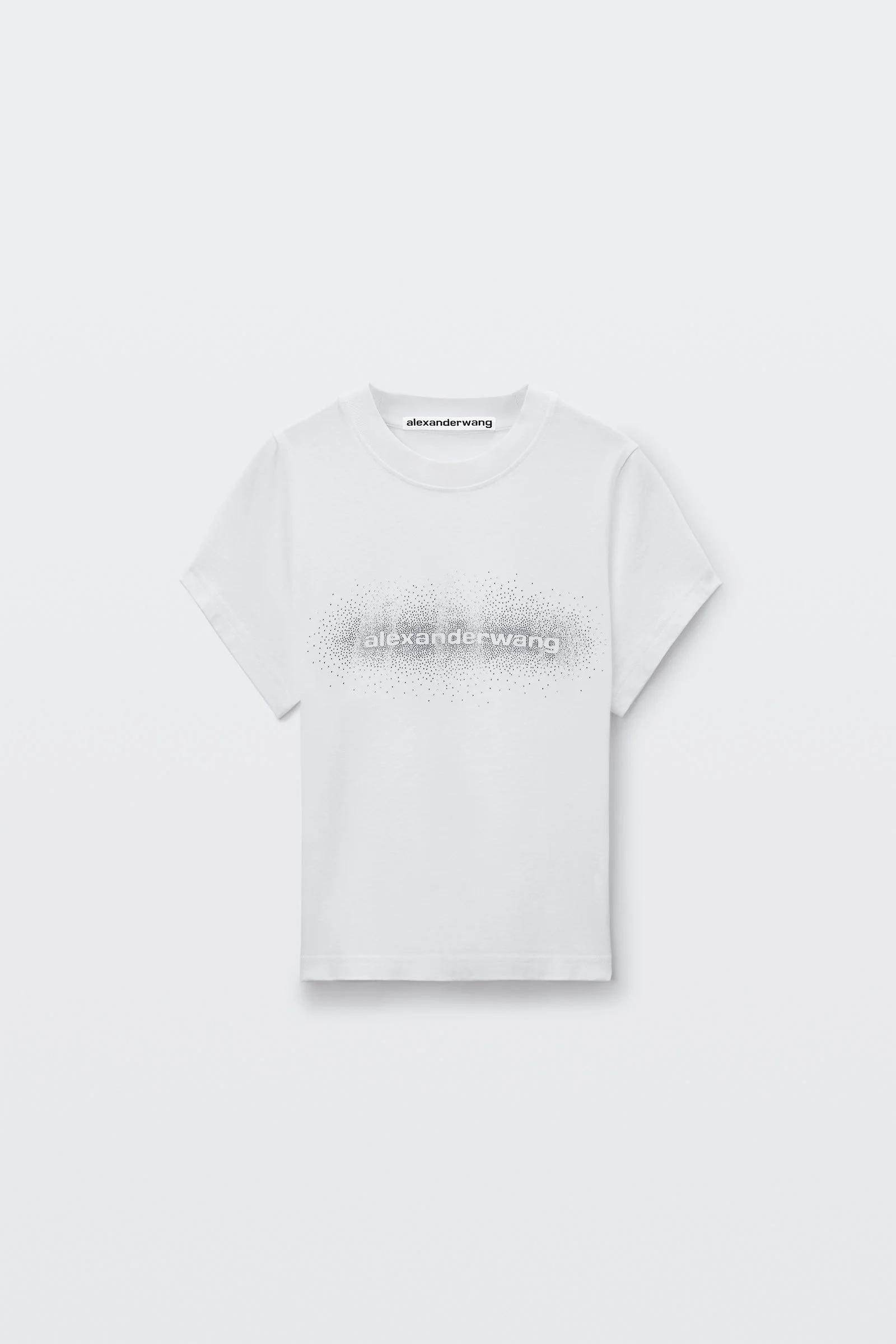 crystal hotfix logo shrunken short sleeve tee - 1