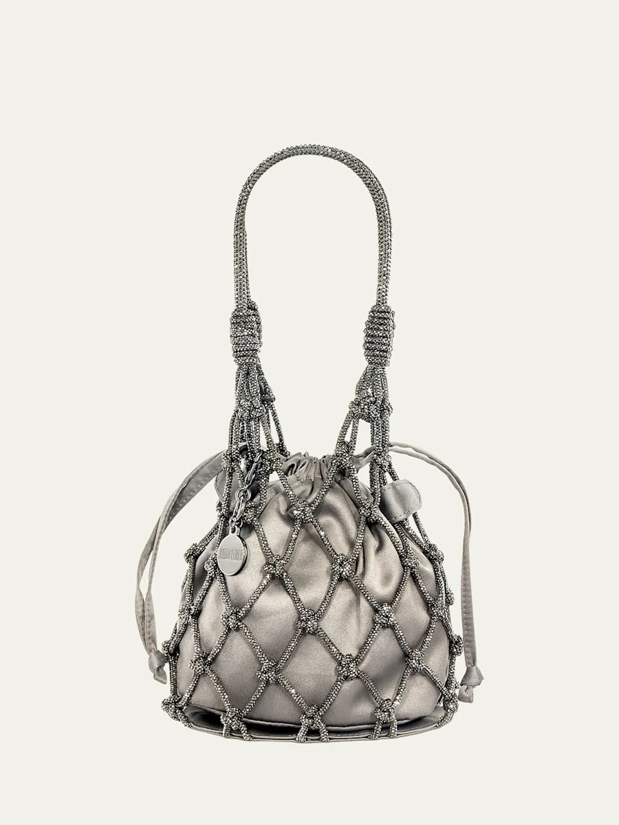 Sparkle Crystal Net Top-Handle Bag - 1