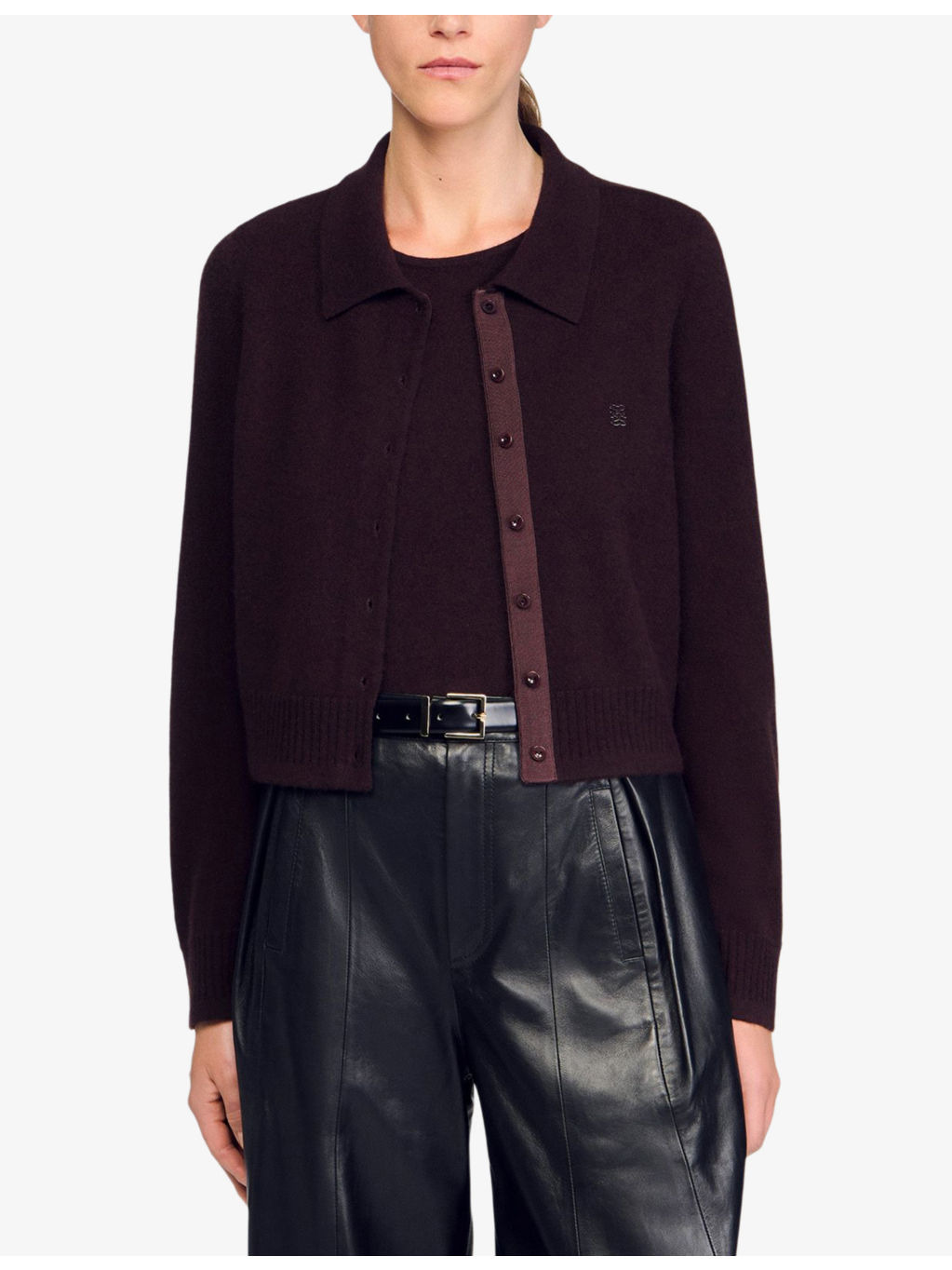 Branded Wool and Cashmere Cardigan - 3