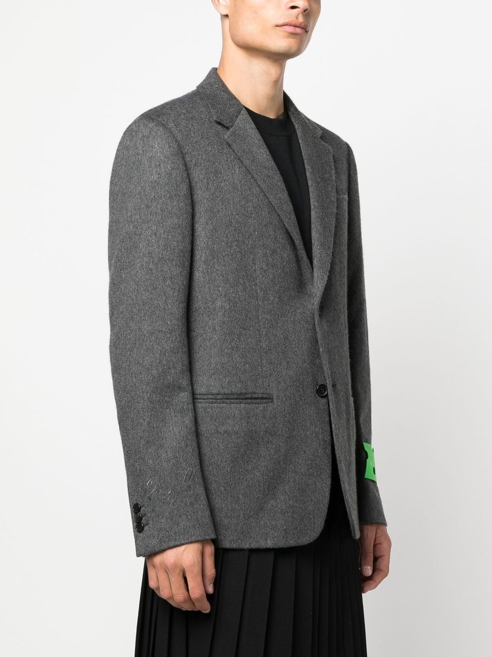 logo patch single-breasted blazer - 3