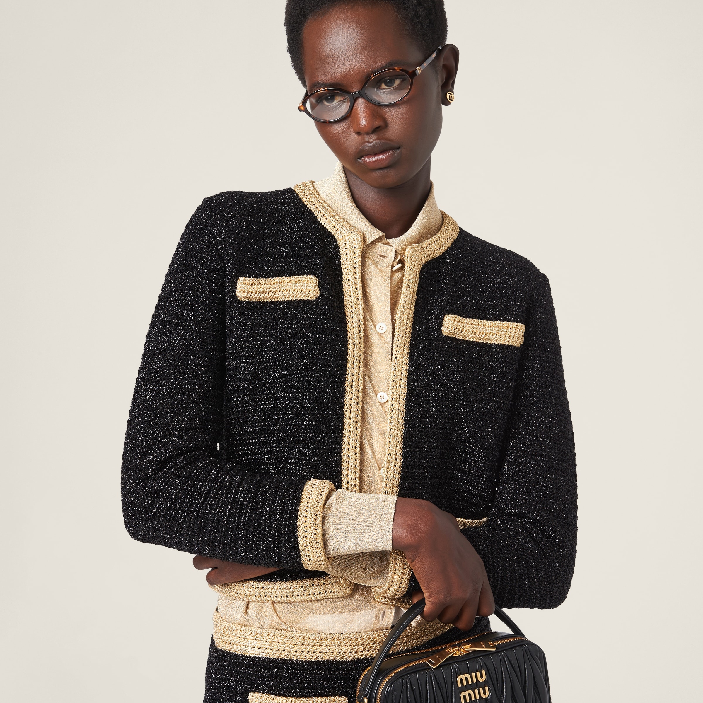 Lamé crochet cardigan - 4
