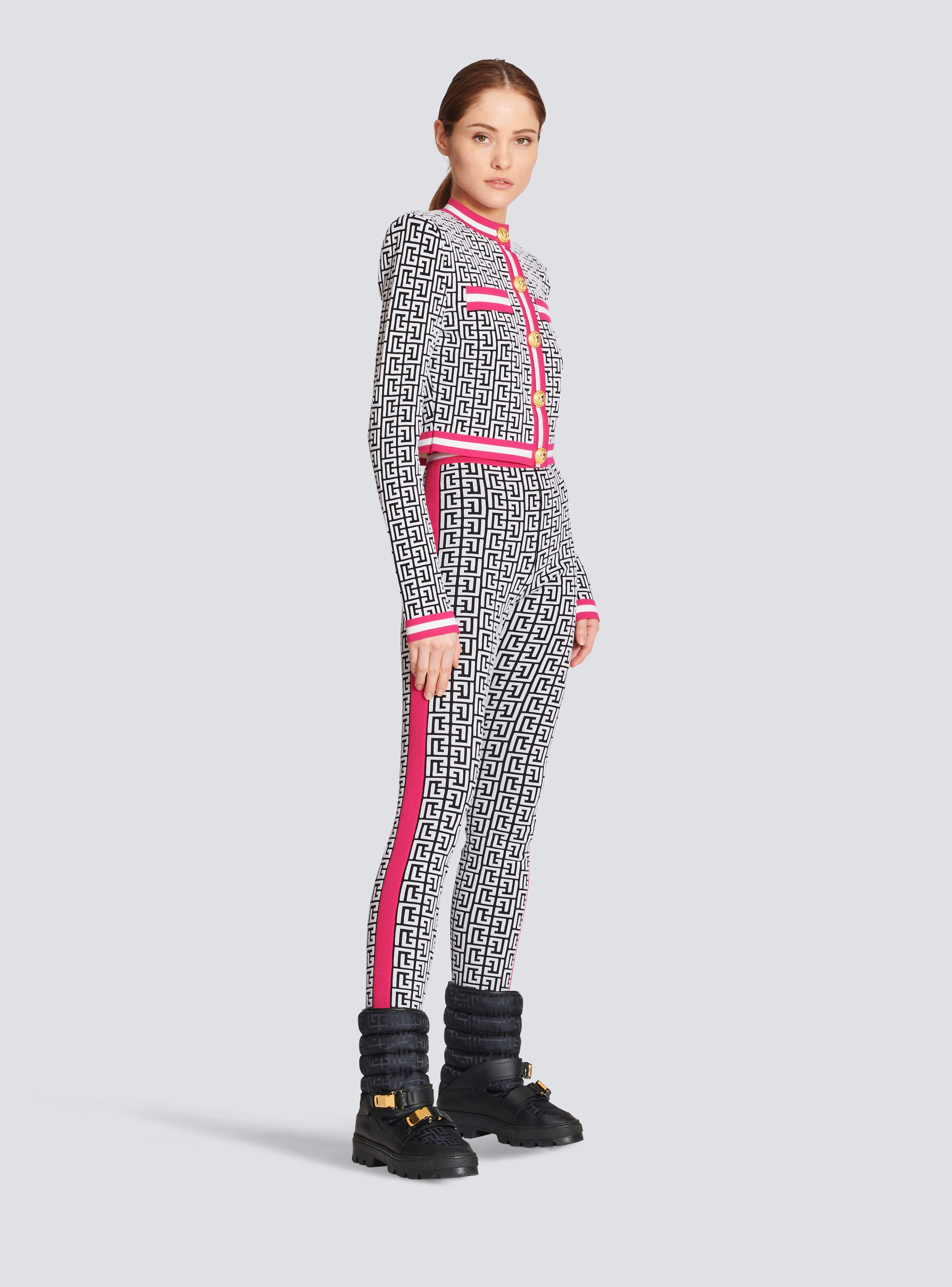 Knit cardigan with Balmain monogram - 3