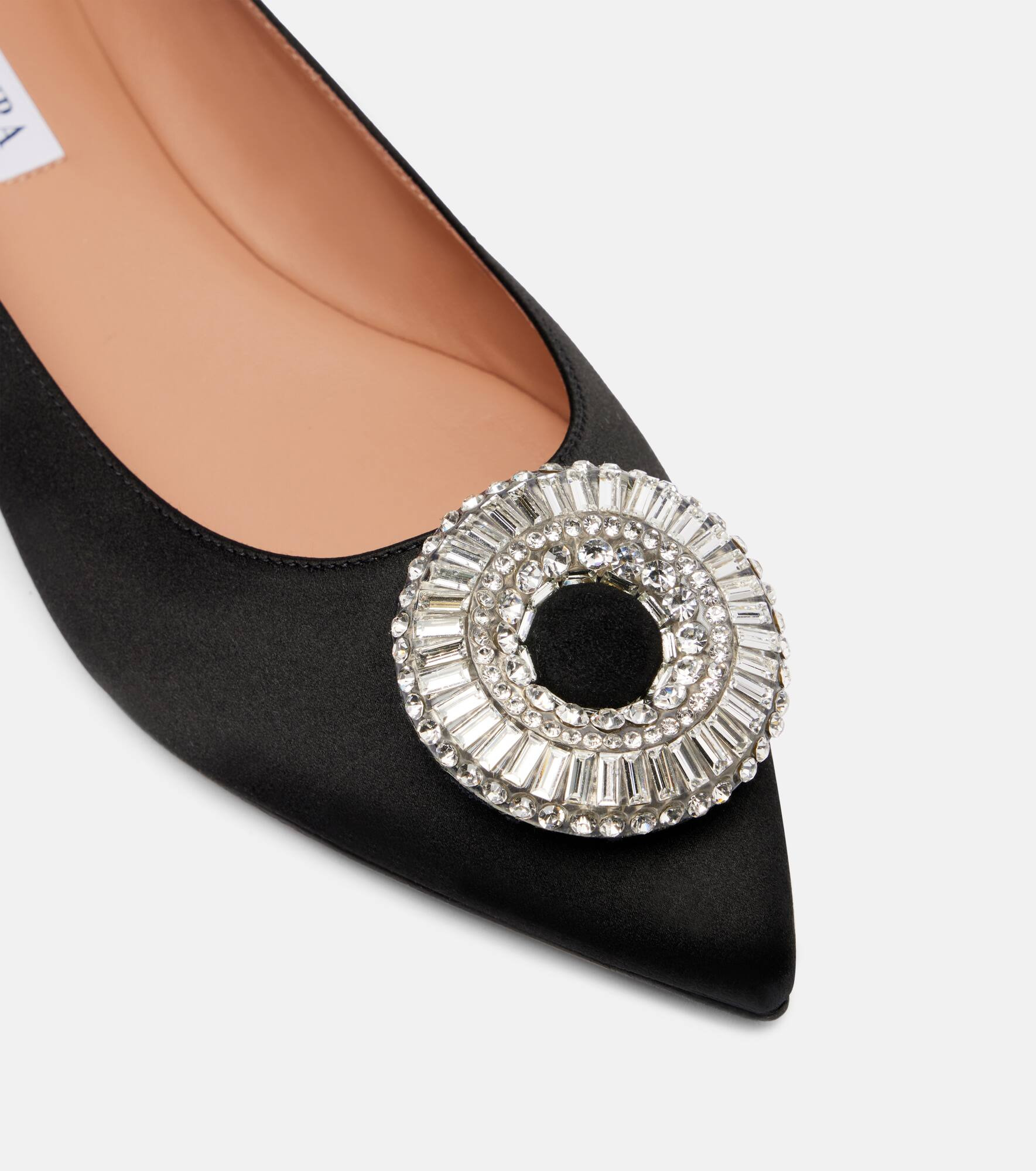 Crystal Hoop satin ballet flats - 5