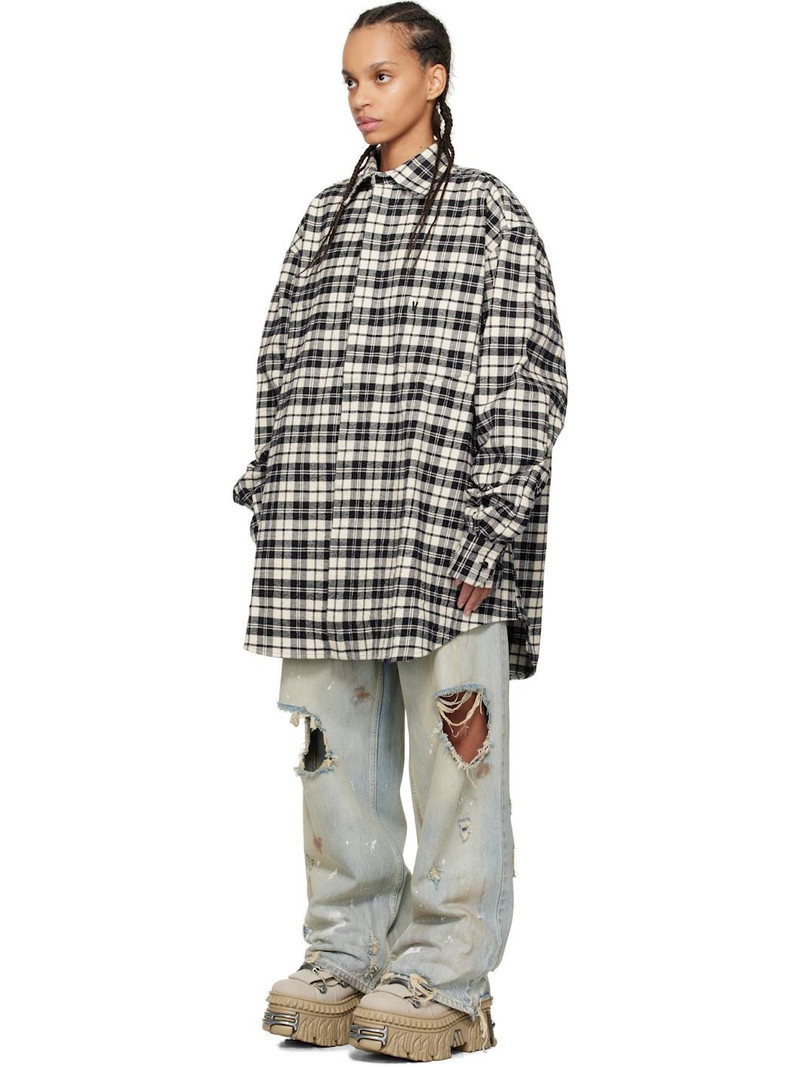 VETEMENTS Black Metalized Wrinkled Pyjama Shirt outlook