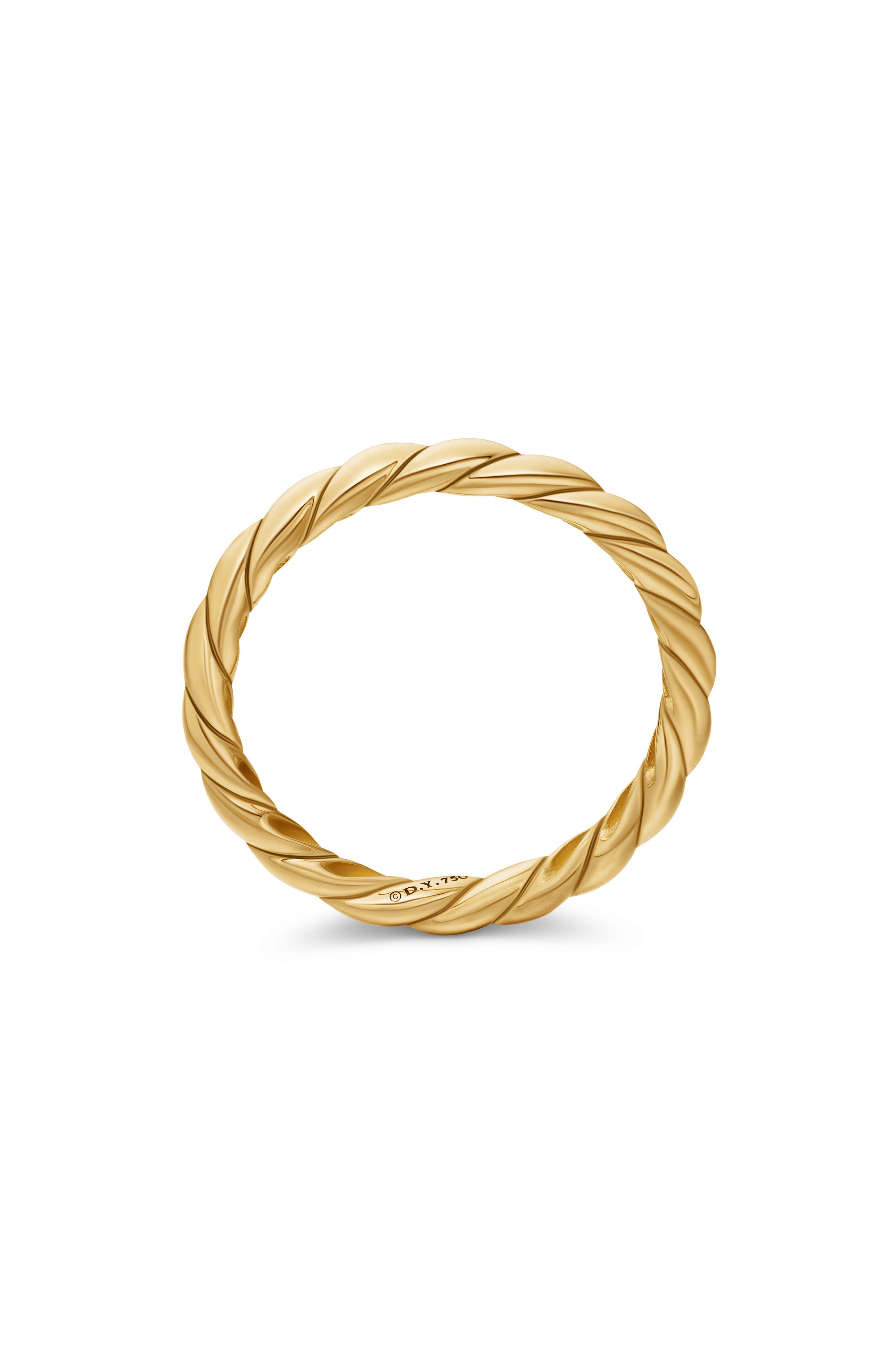 David Yurman Paveflex Ring in 18K Gold, 2.7mm in Yellow Gold at Nordstrom - 2