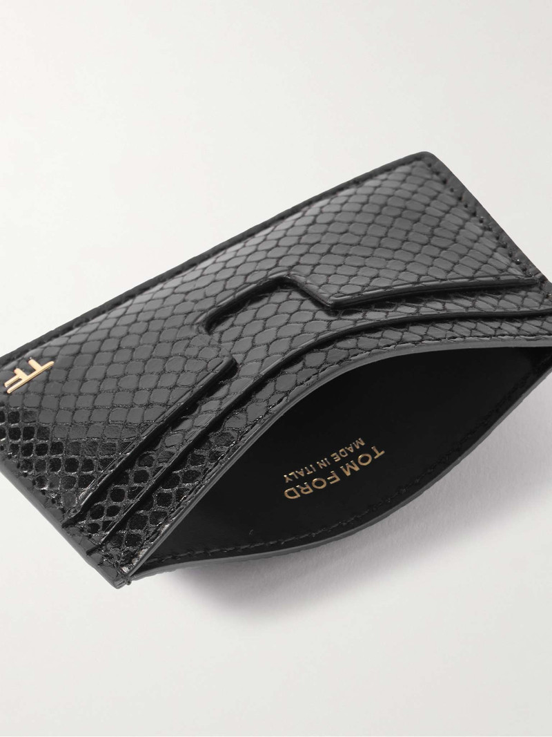 TOM FORD Snake-Effect Leather Cardholder outlook