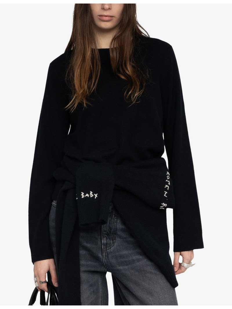 Cara Elbow-Patch Wool And Cashmere Jumper 3