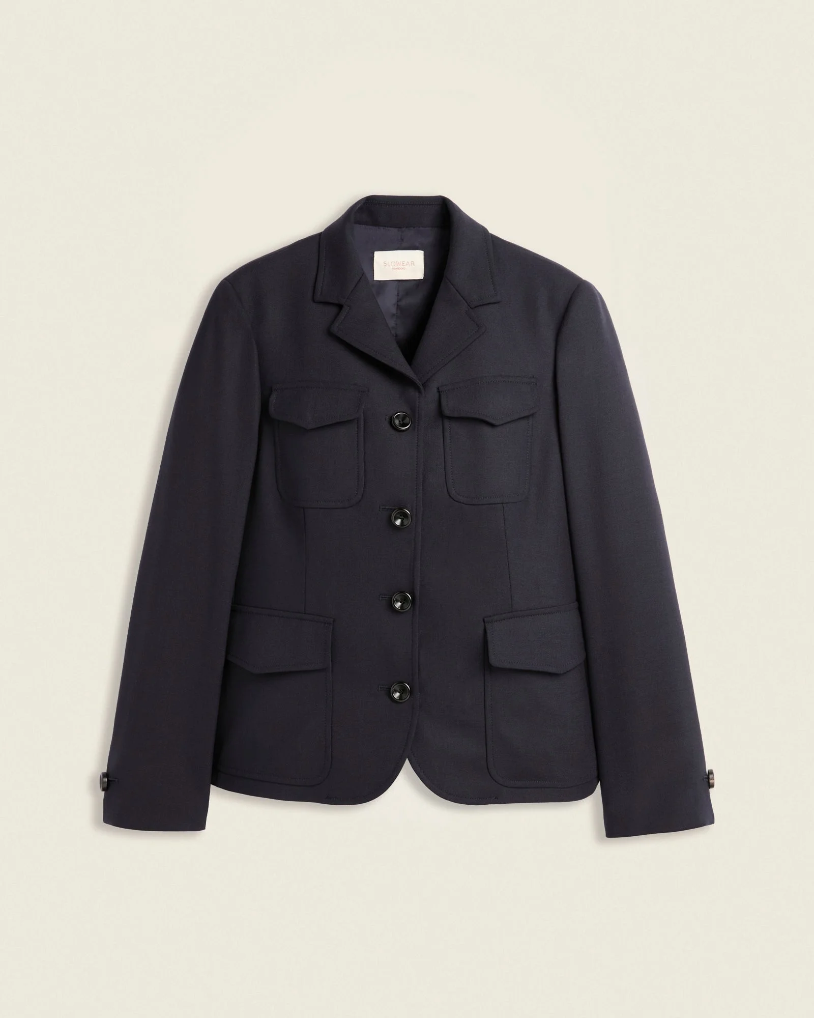 Slim fit short bi-stretch wool jacket - 1