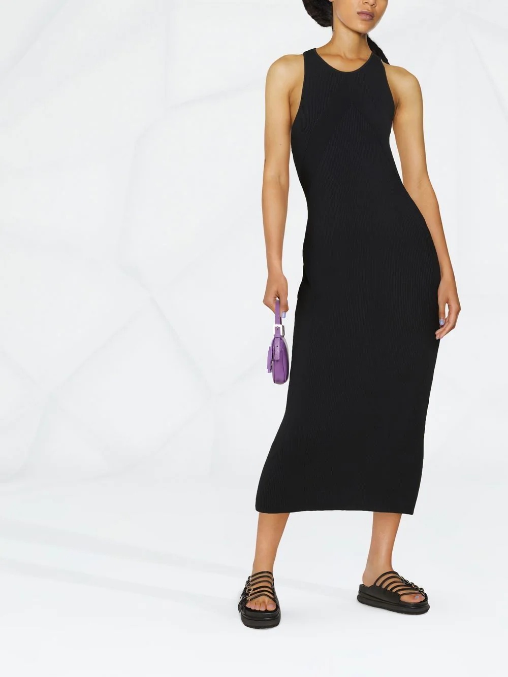 ribbed-knit sleeveless midi dress - 2