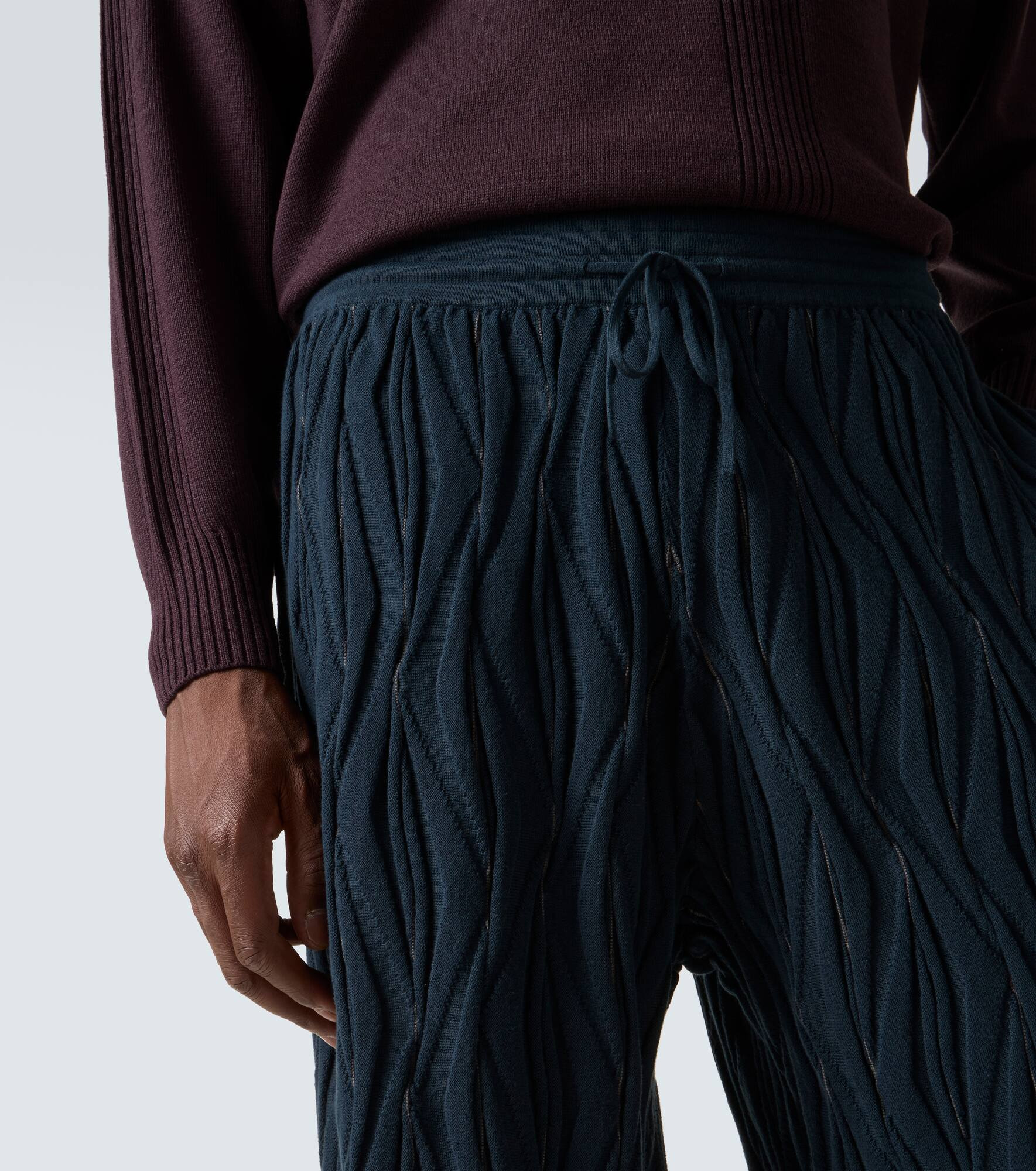 Raday knitted cotton straight pants - 5