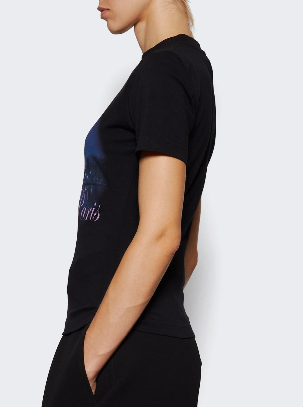 Night In Paris Fitted T-shirt Washed Black - 3