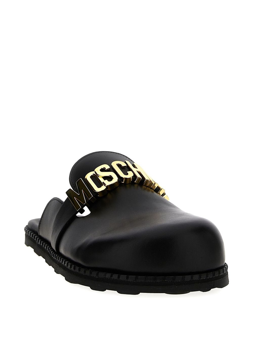 logo-plaque leather mules - 2