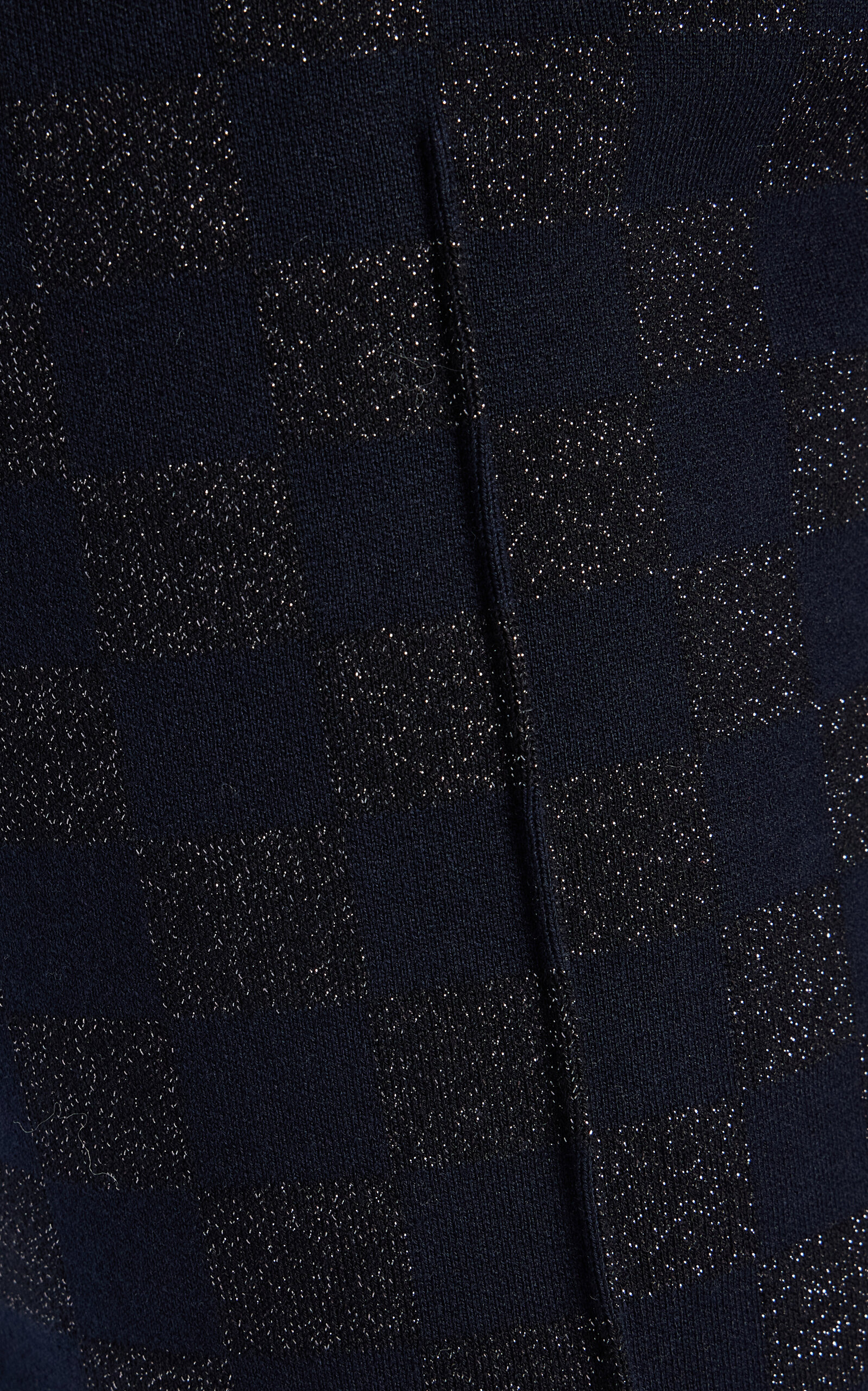Exclusive Kick Checked Stretch-Cotton Knit Cropped Flared Pants navy - 5