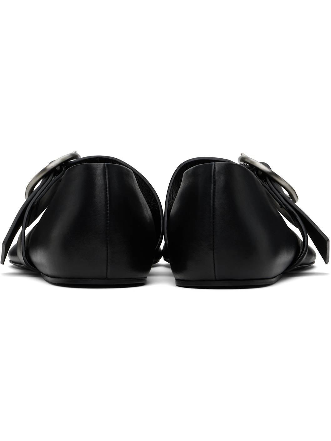 Black Buckle Ballerina Flats - 2
