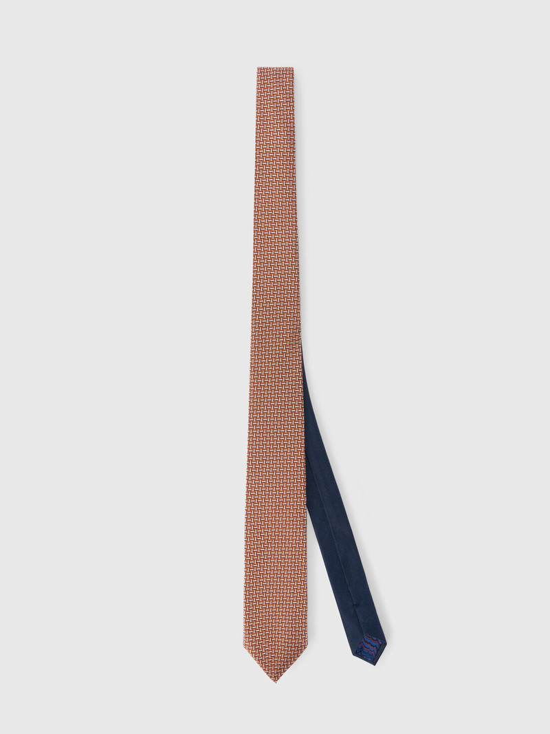 Pure silk zigzag tie 1