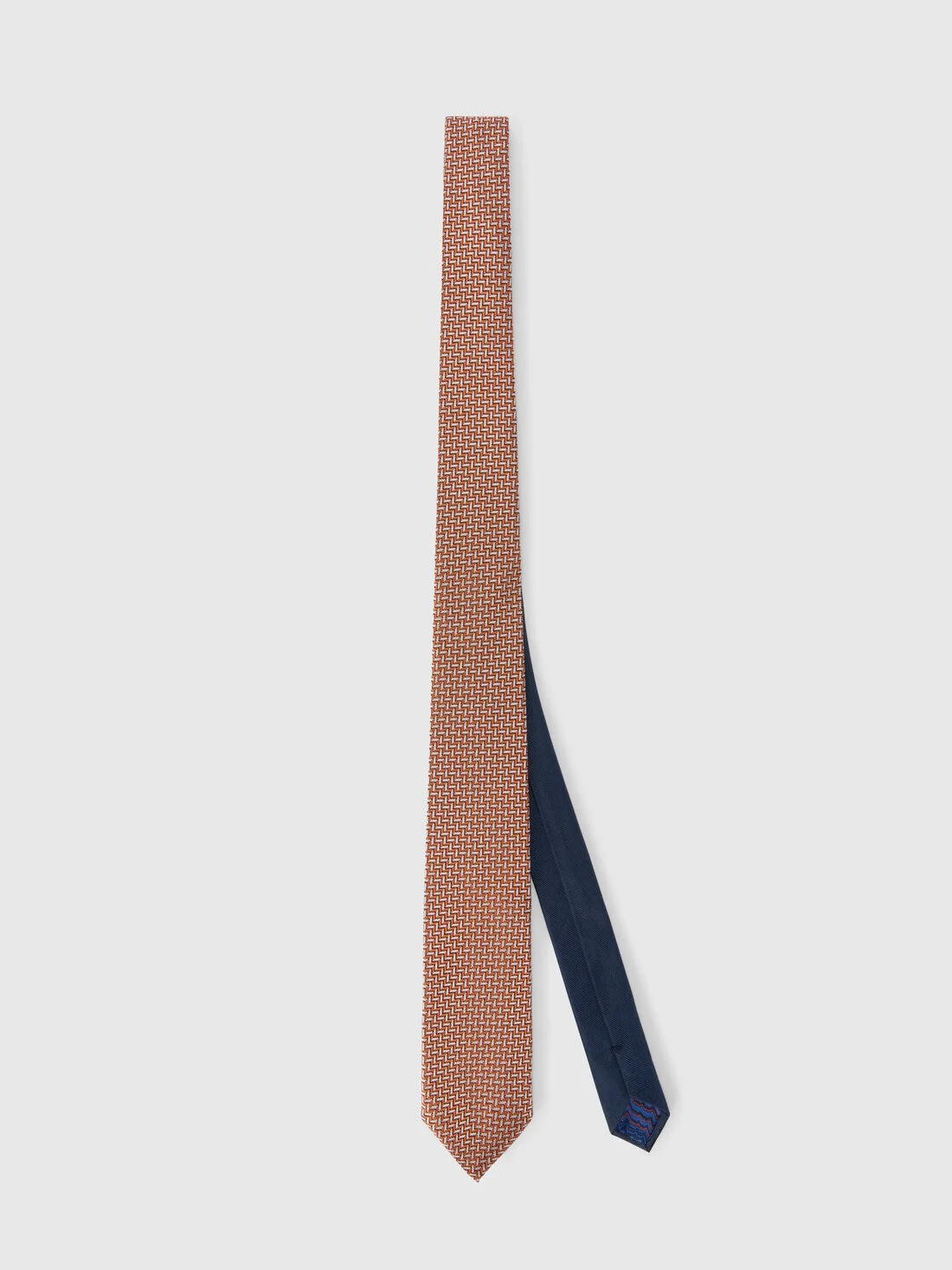 Pure silk zigzag tie - 1
