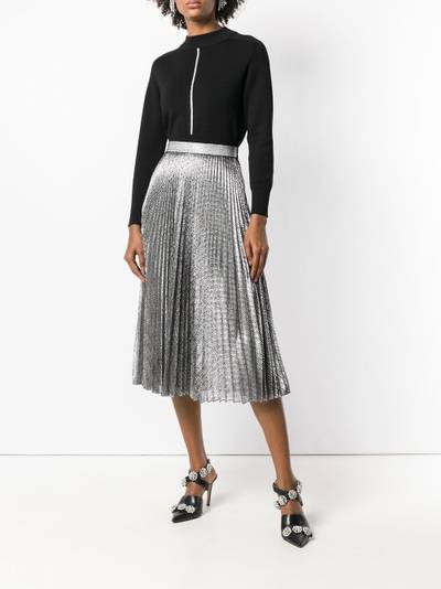 Christopher Kane lamé-effect pleated midi skirt outlook