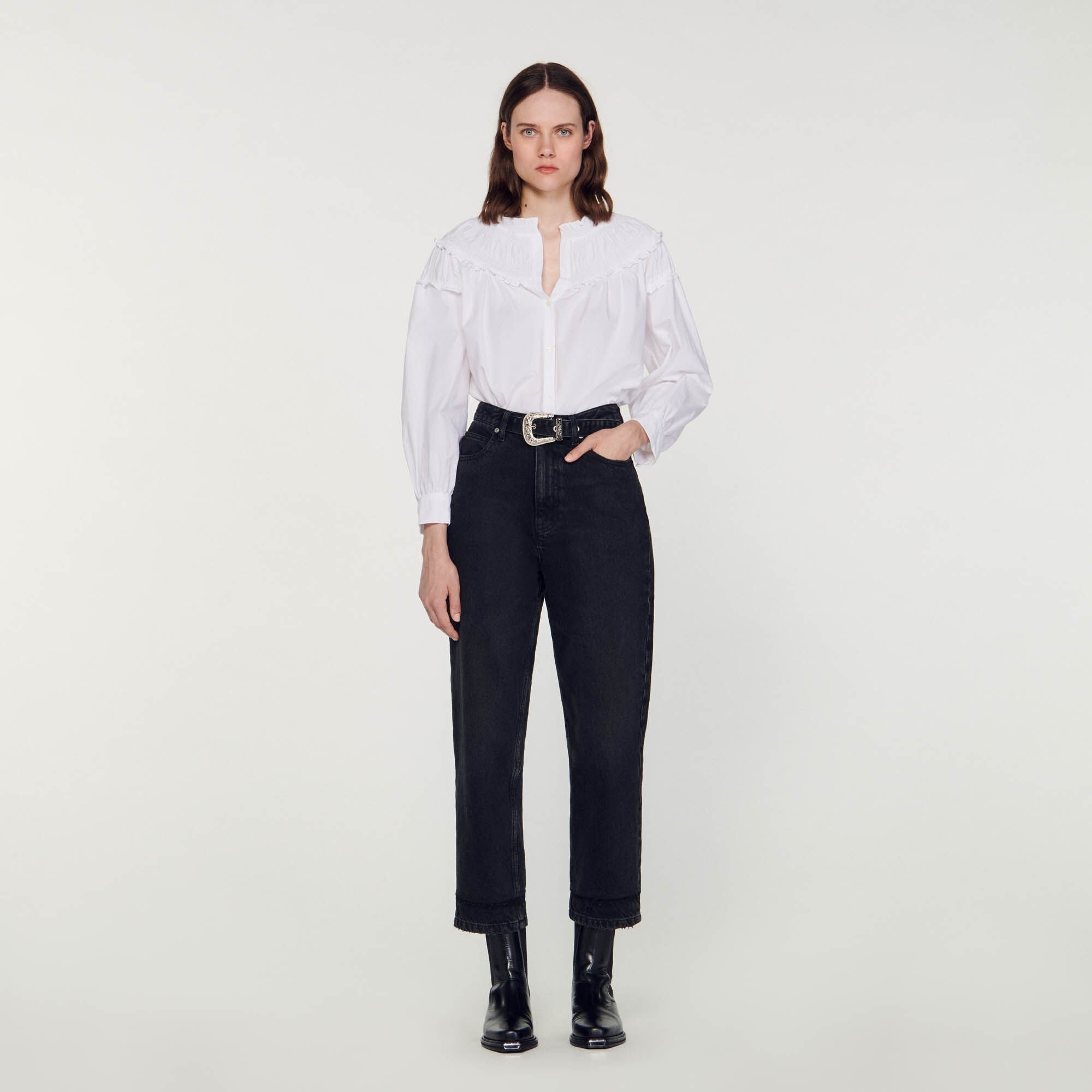 SMOCKED-COLLAR BLOUSE - 2
