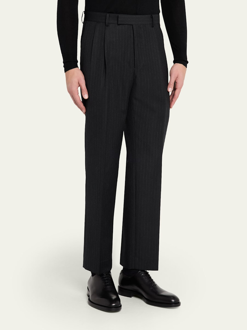 AURALEE Men's Pinstripe Wool Trousers outlook