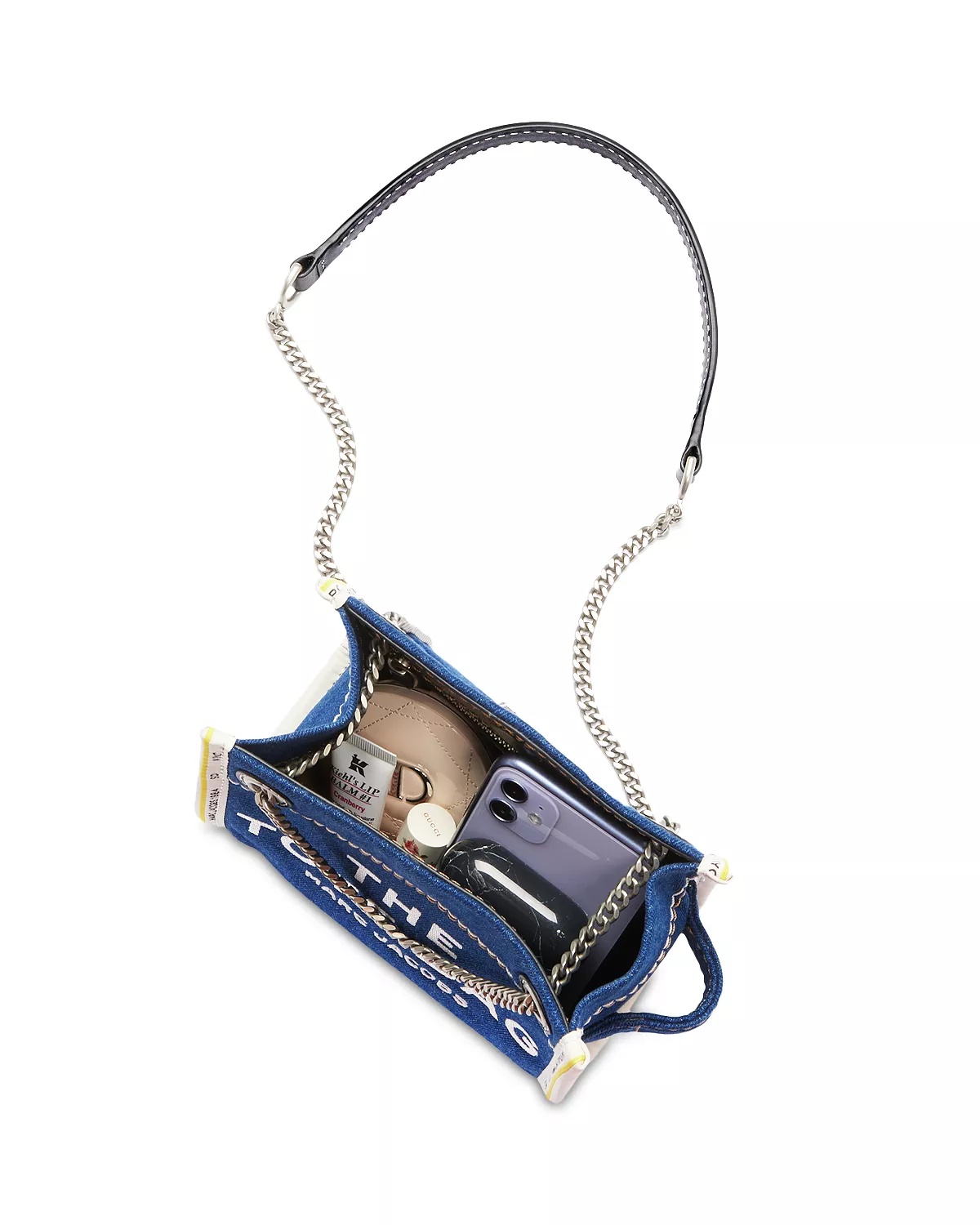 The Denim Chain Crossbody Tote Bag - 7